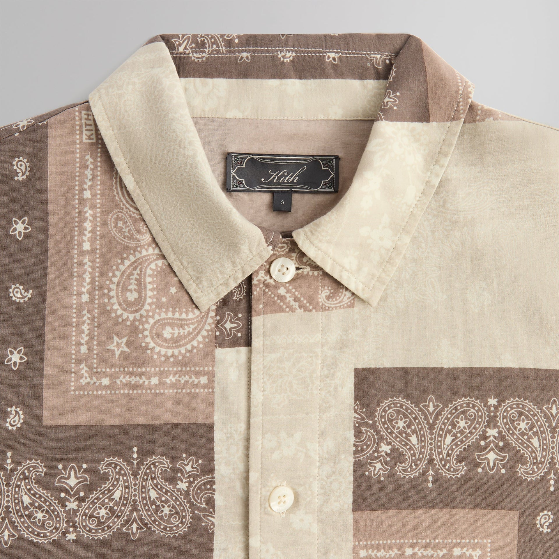 Kith Washed Cotton Bandana Boxy Collared Overshirt - Overcast PH