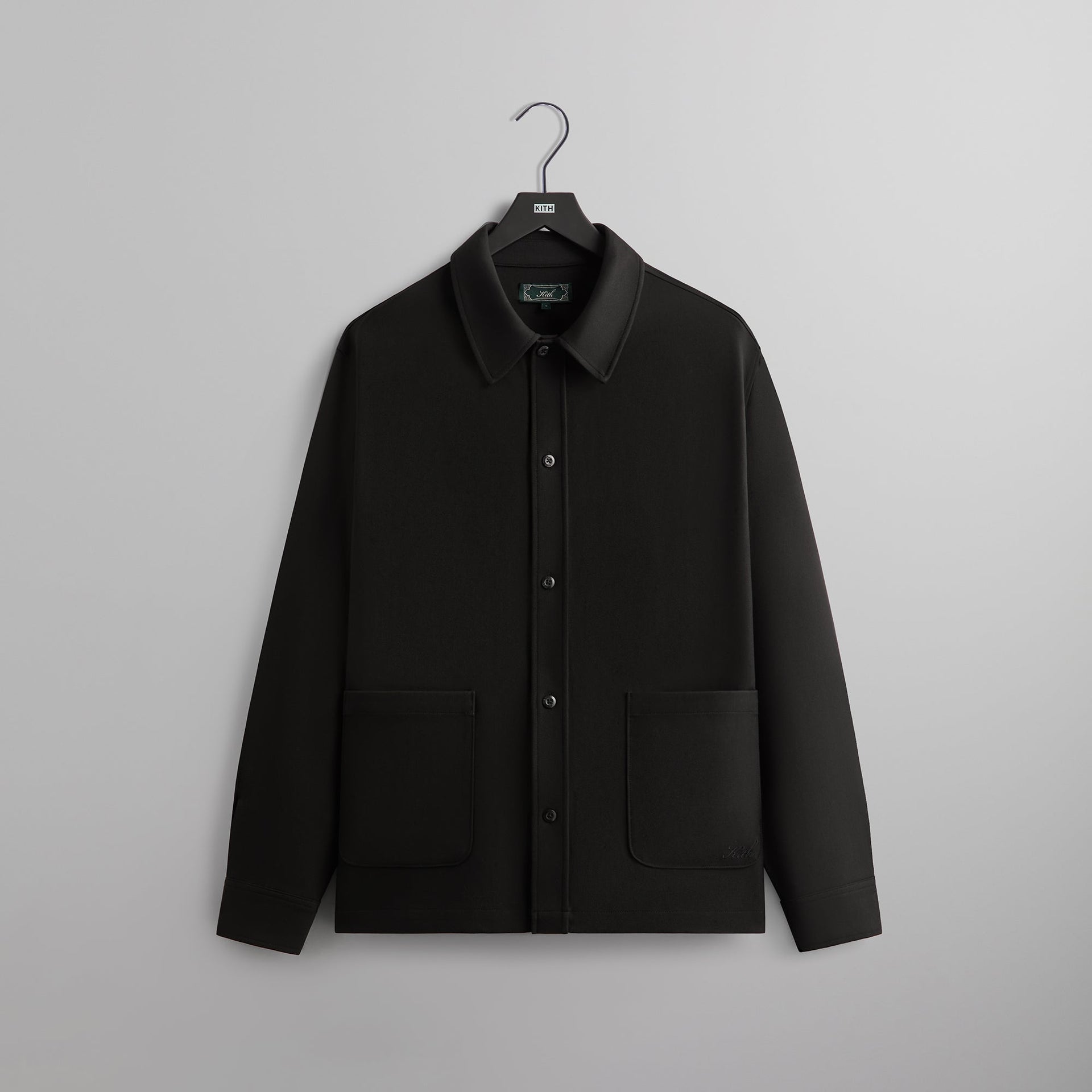 Kith Double Weave Boxy Collared Overshirt - Black