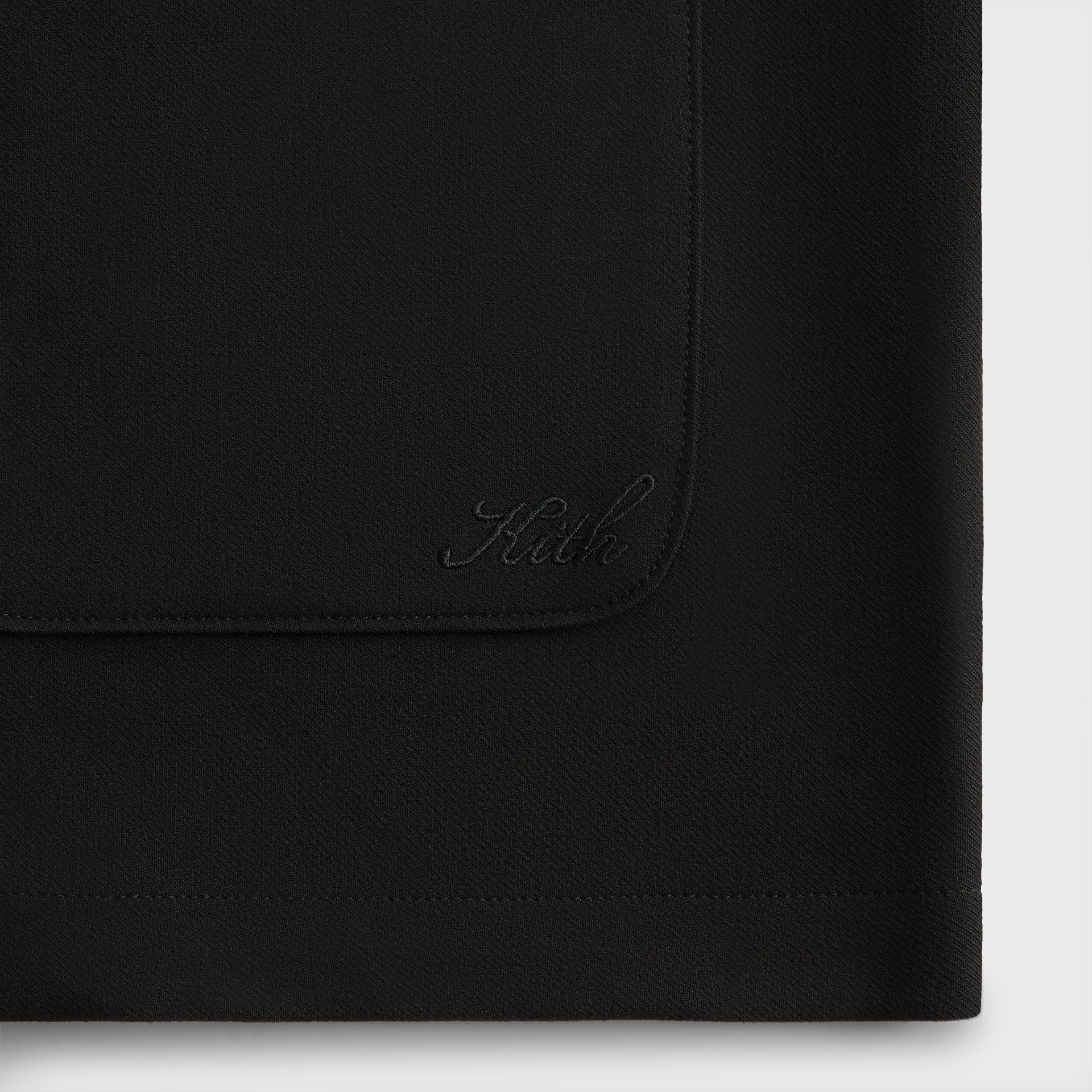 Kith Double Weave Boxy Collared Overshirt in Black