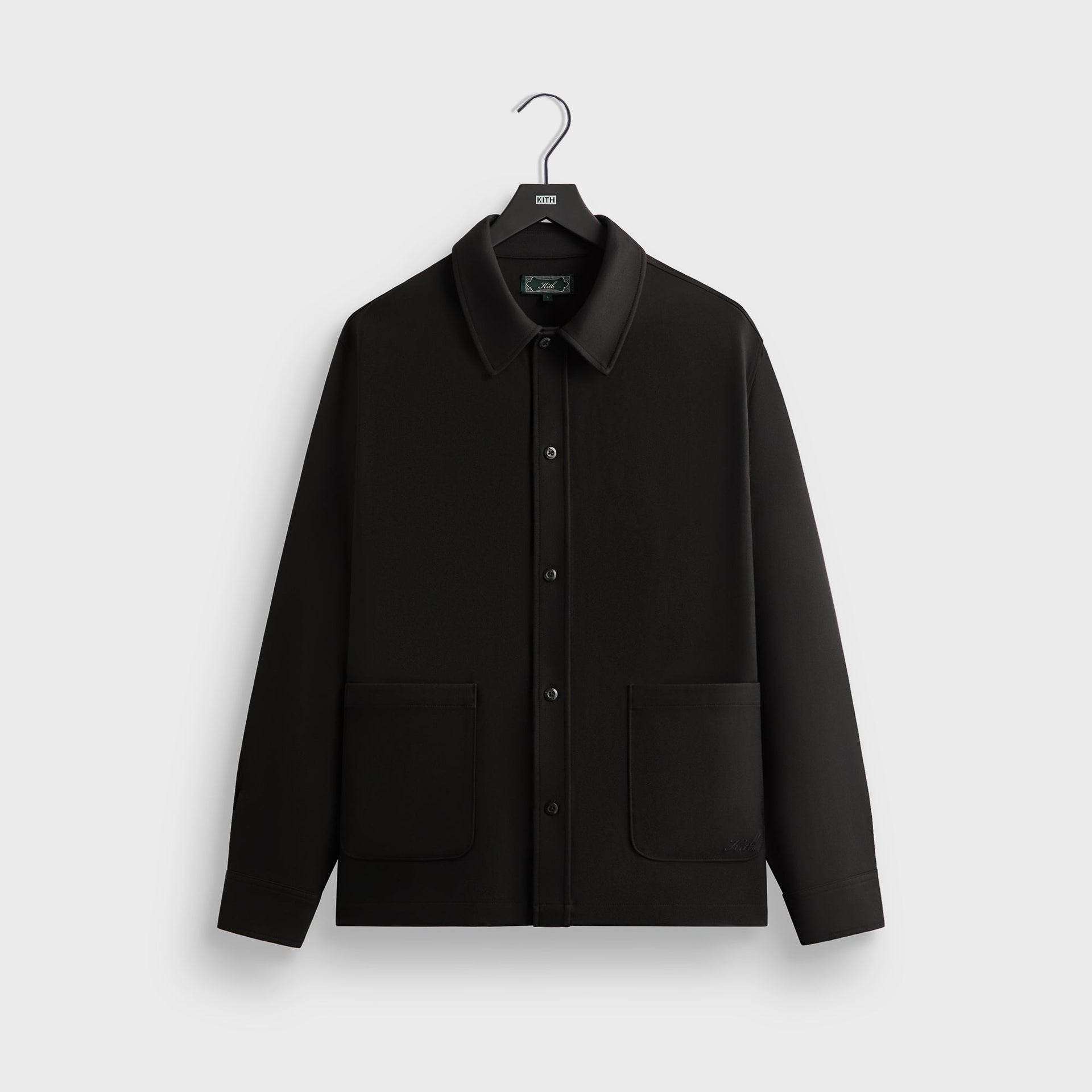 Kith Double Weave Boxy Collared Overshirt in Black