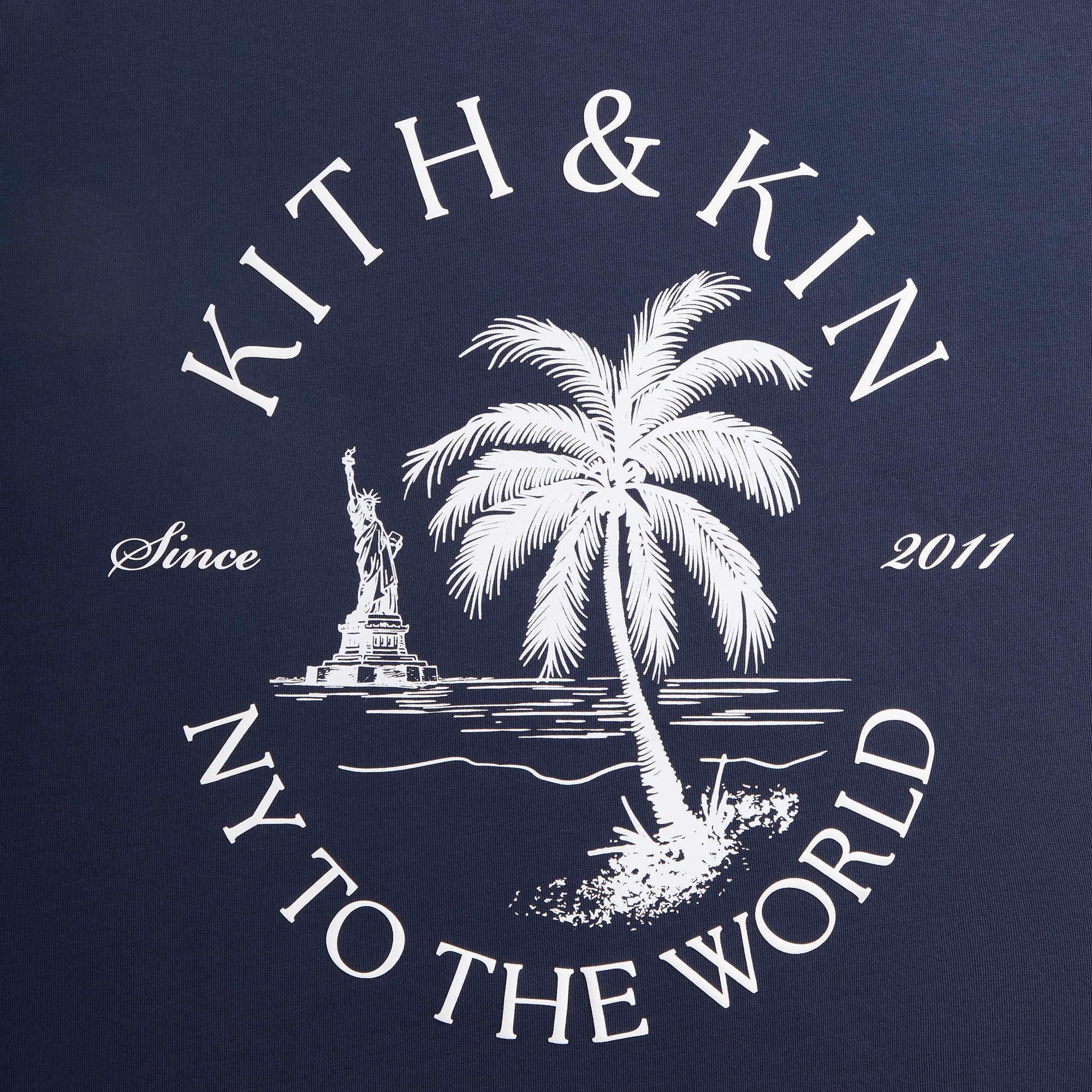 Kith NY to the World Palm Pocket Tee - Nocturnal – Kith Canada