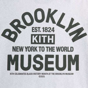 Kith for the Brooklyn Museum Collegiate Nelson Crewneck - Light Heather Grey