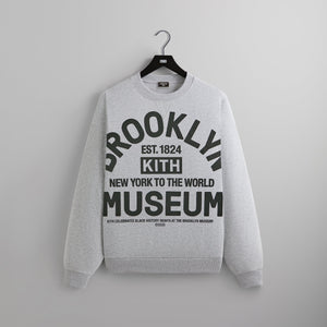 Kith for the Brooklyn Museum Collegiate Nelson Crewneck - Light Heather Grey