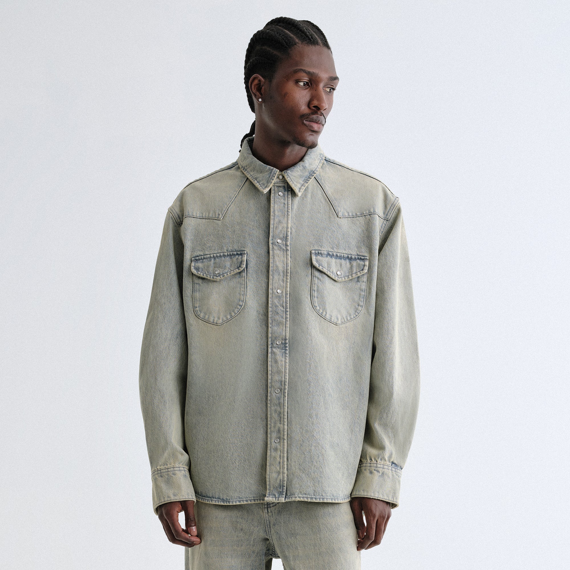 【KITH NYC】Webster デニムシャツ KITH ◇ Webster シンプル ウェブスター デニムシャツ (KITH NYC