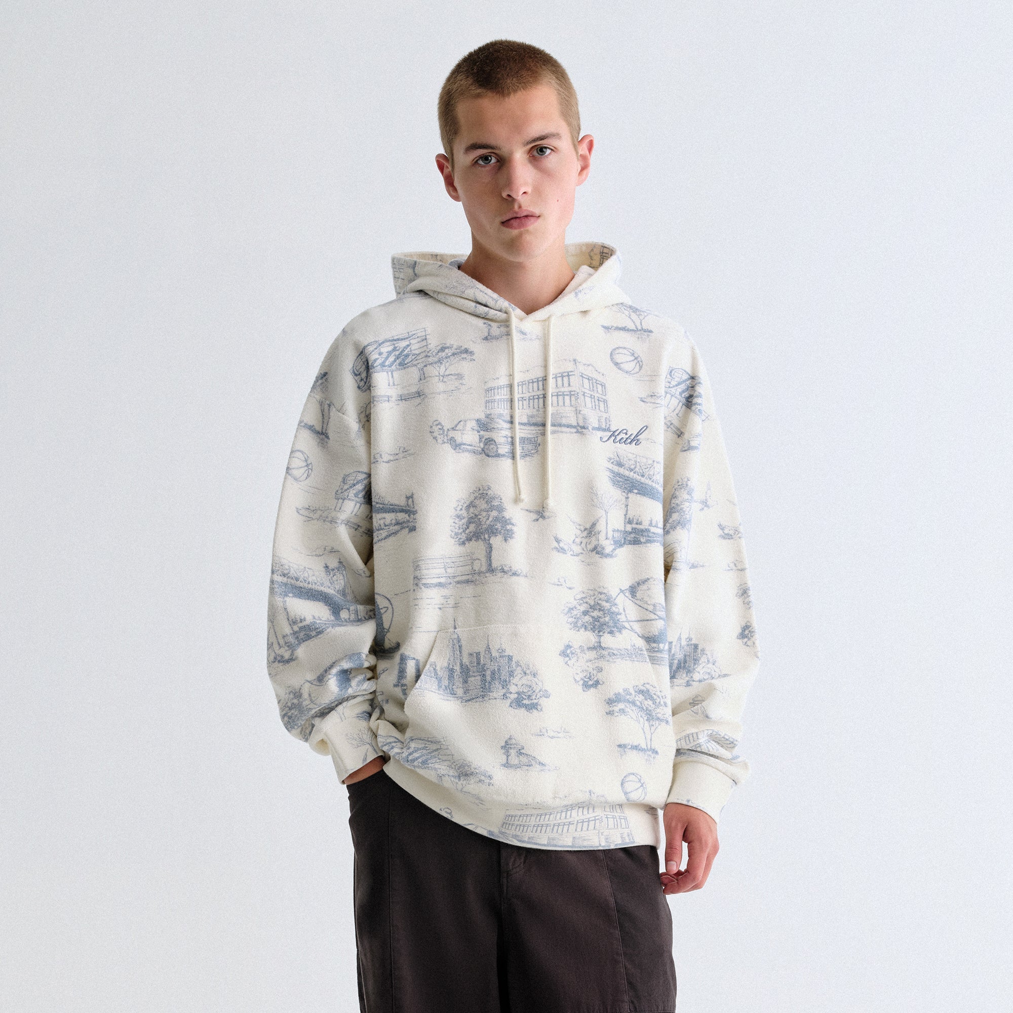 Kith New York Toile Nelson Hoodie - Sandrift – Kith Canada Kith New York Toile Nelson Hoodie - Sandrift – Kith Canada