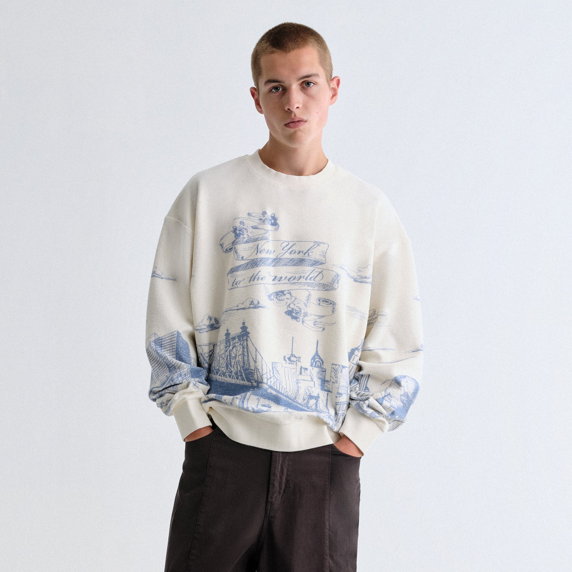 Kith New York Toile Nelson Crewneck - Sandrift – Kith Canada