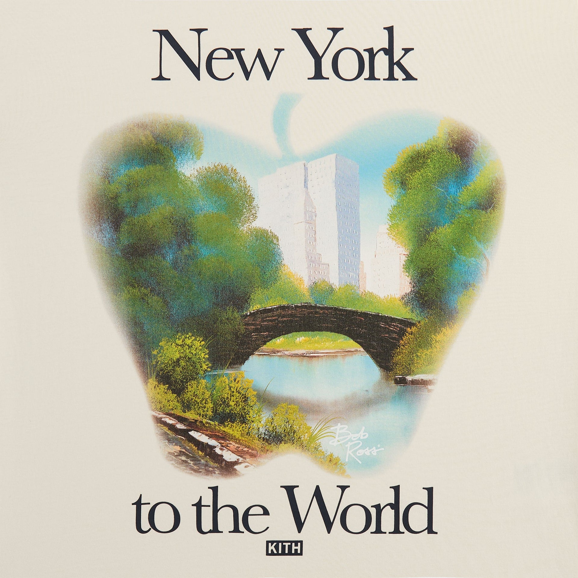 Kith for Bob Ross New York to the World Vintage Tee - Sandrift