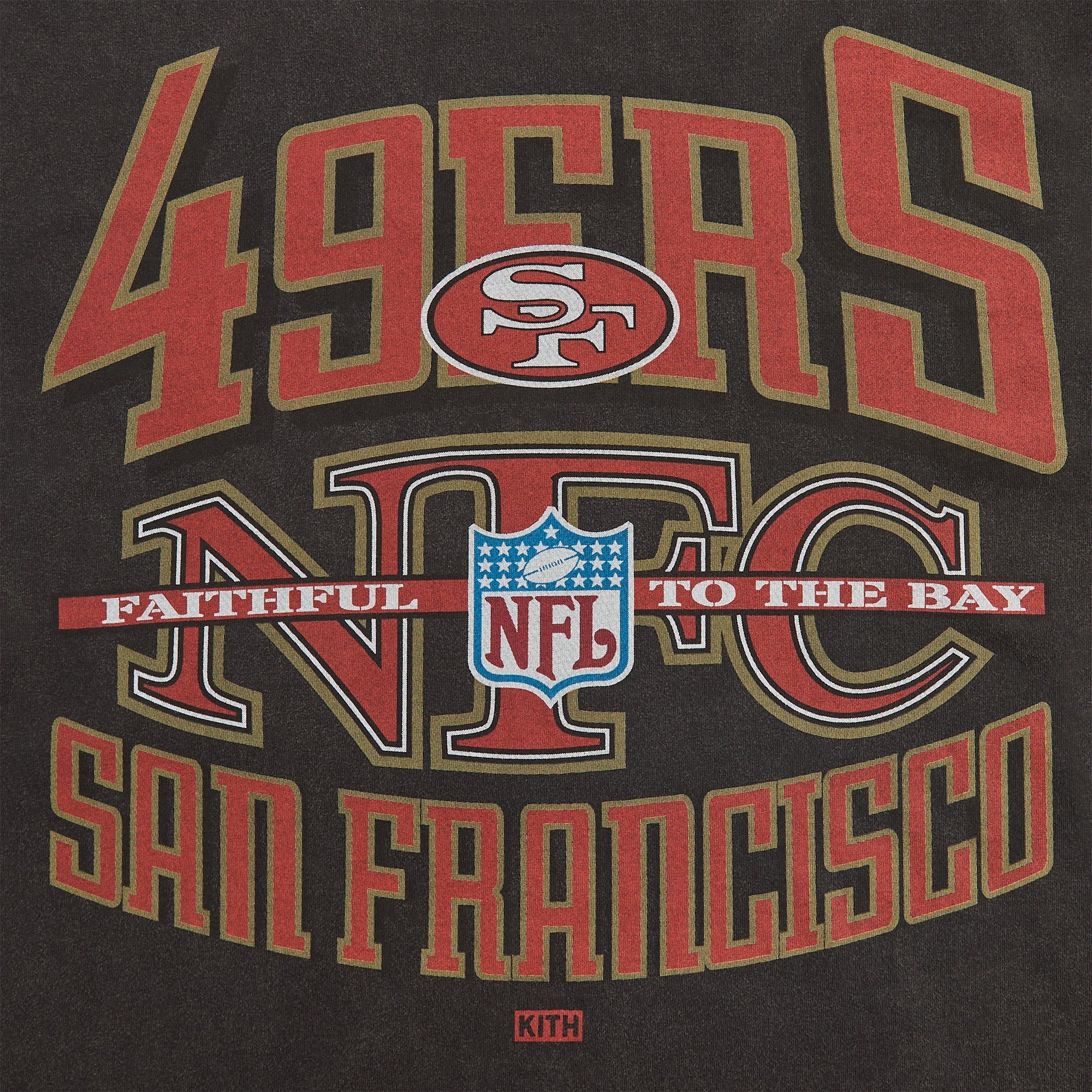 Kith for the NFL San Francisco 49ers XXL Vintage Jones Tee - Black