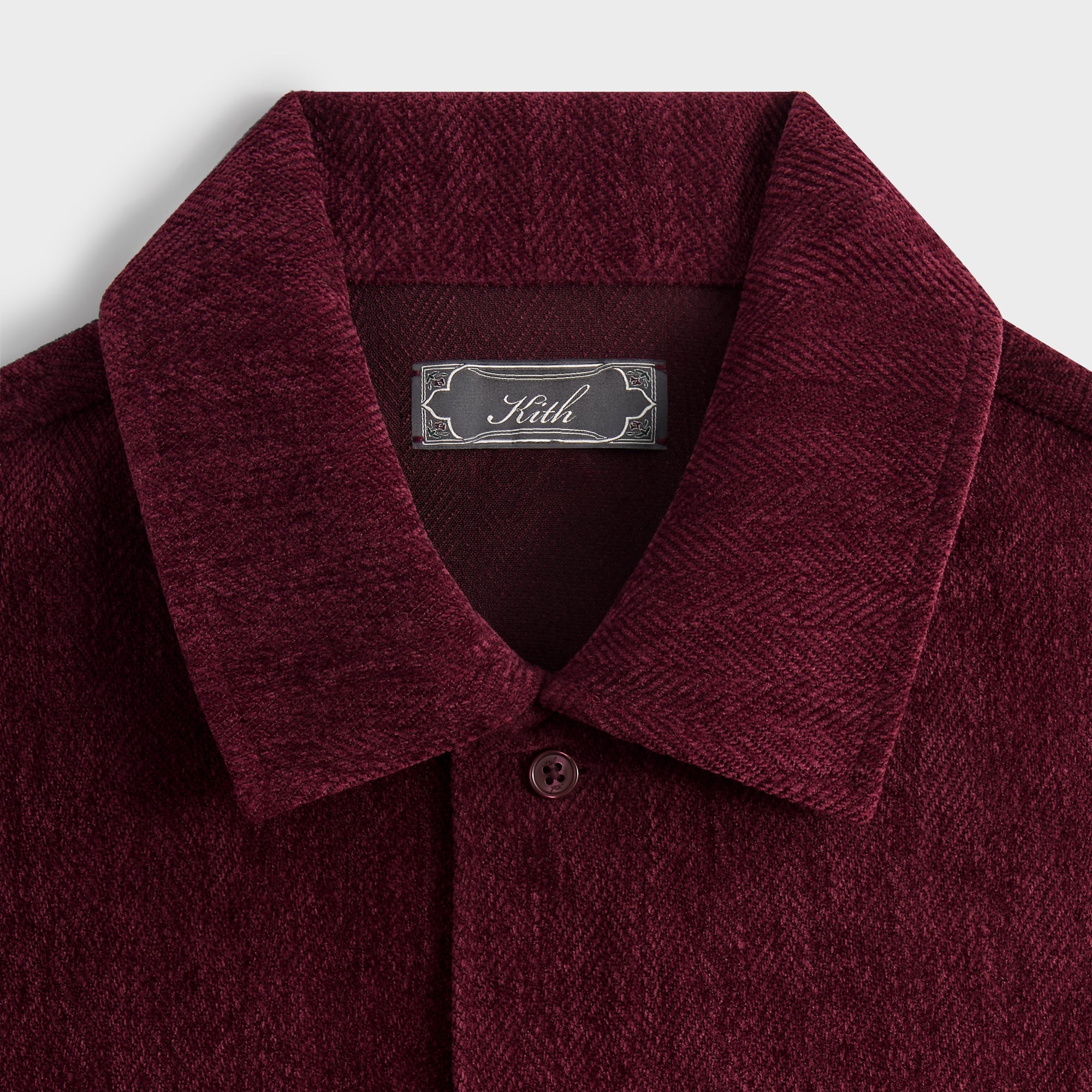 Kith Herringbone Velour Henson Buttondown - Magma – Kith Canada