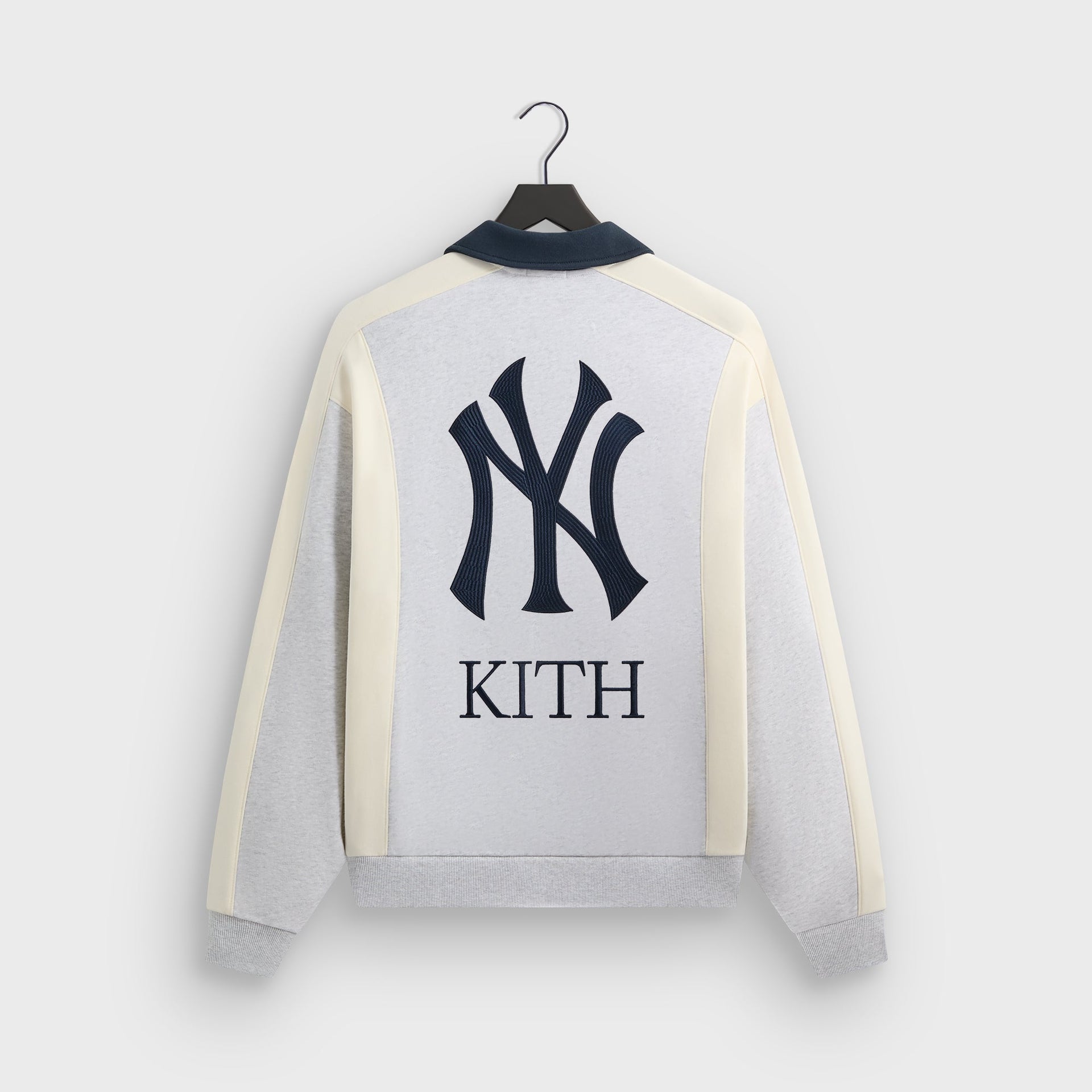 Kith for the New York Yankees Paneled Nelson Rugby - Light Heather Grey - PH