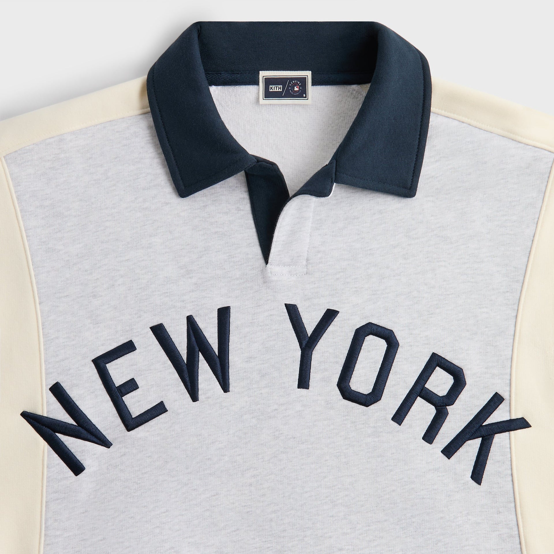 Kith for the New York Yankees Paneled Nelson Rugby - Light Heather Grey - PH