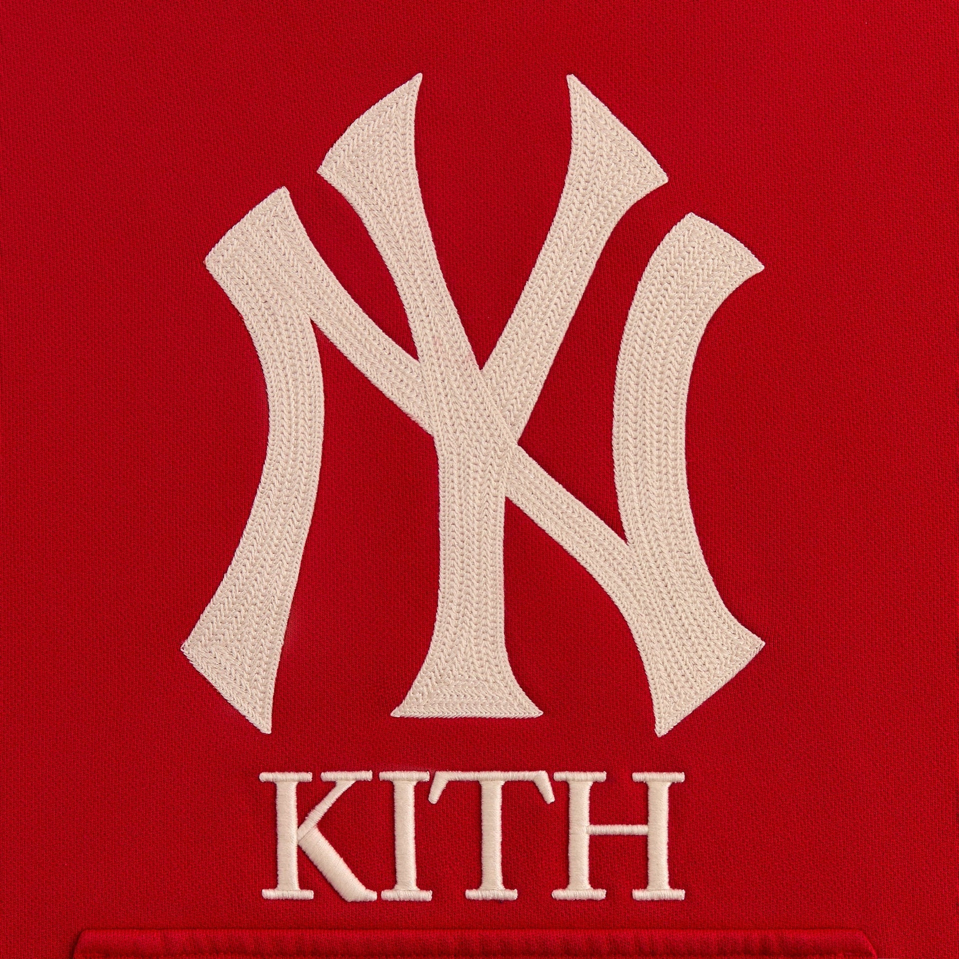 Kith for the New York Yankees Plush Fleece Cropped Braxton Hoodie - Fame - PH