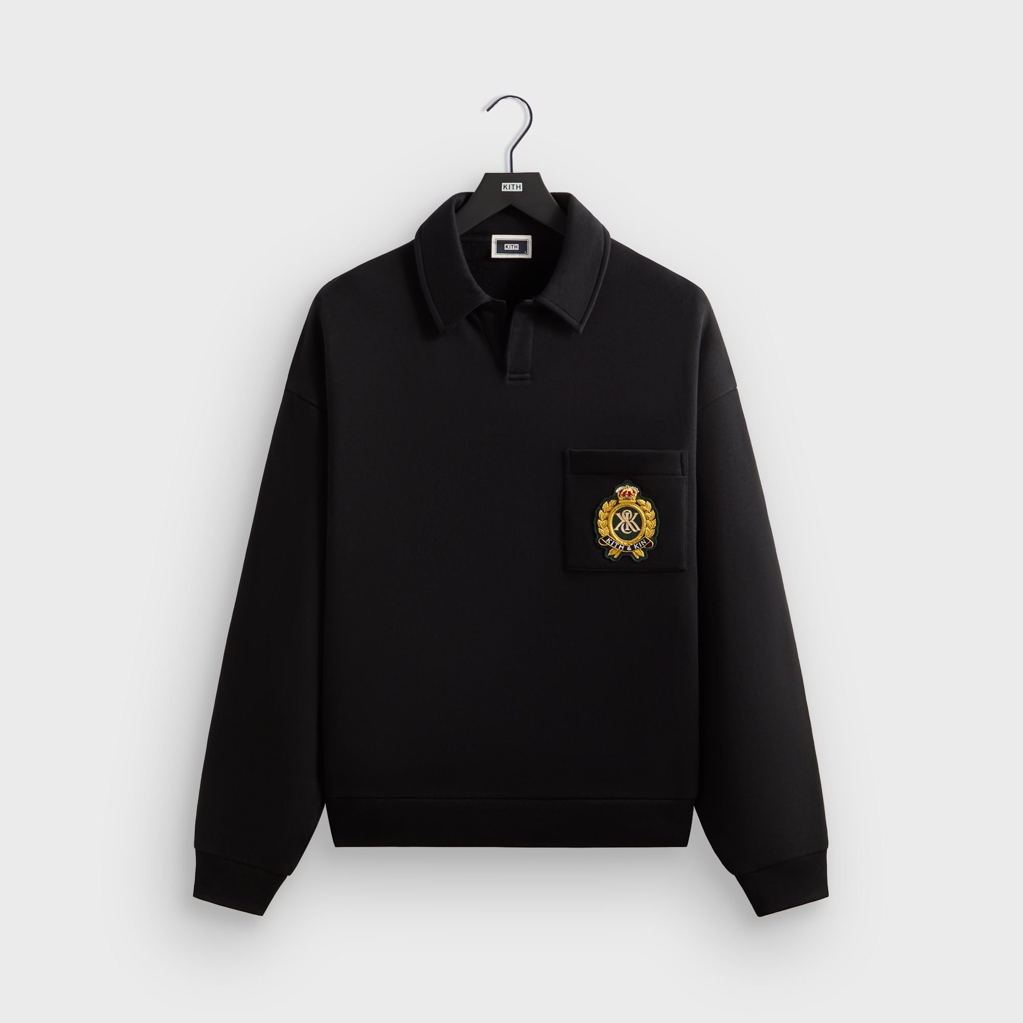 Kith Rib Neck Cropped Camden Hoodie - Black – Kith Canada