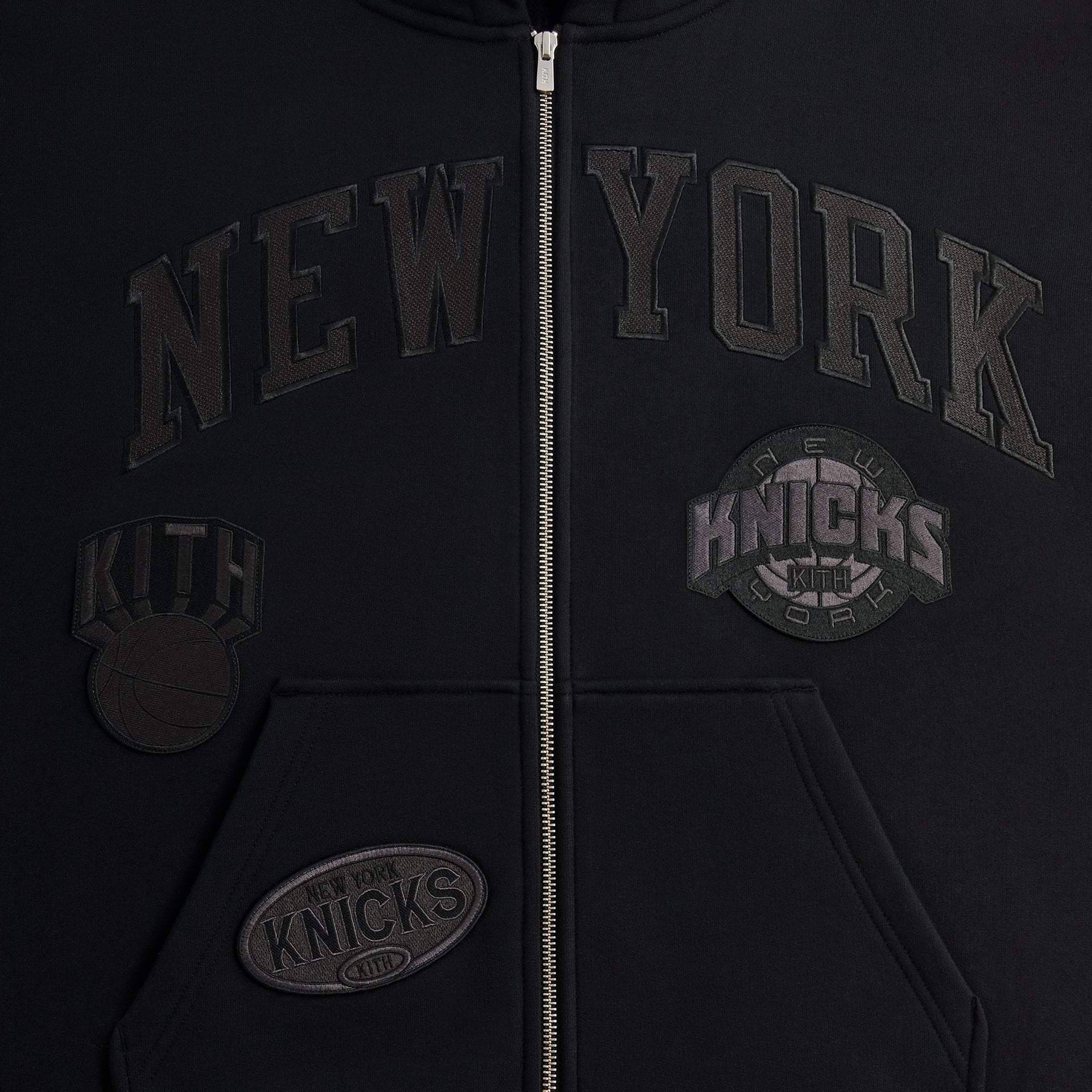 Kith for the New York Knicks Mash Up Braxton Vintage Hoodie - Black