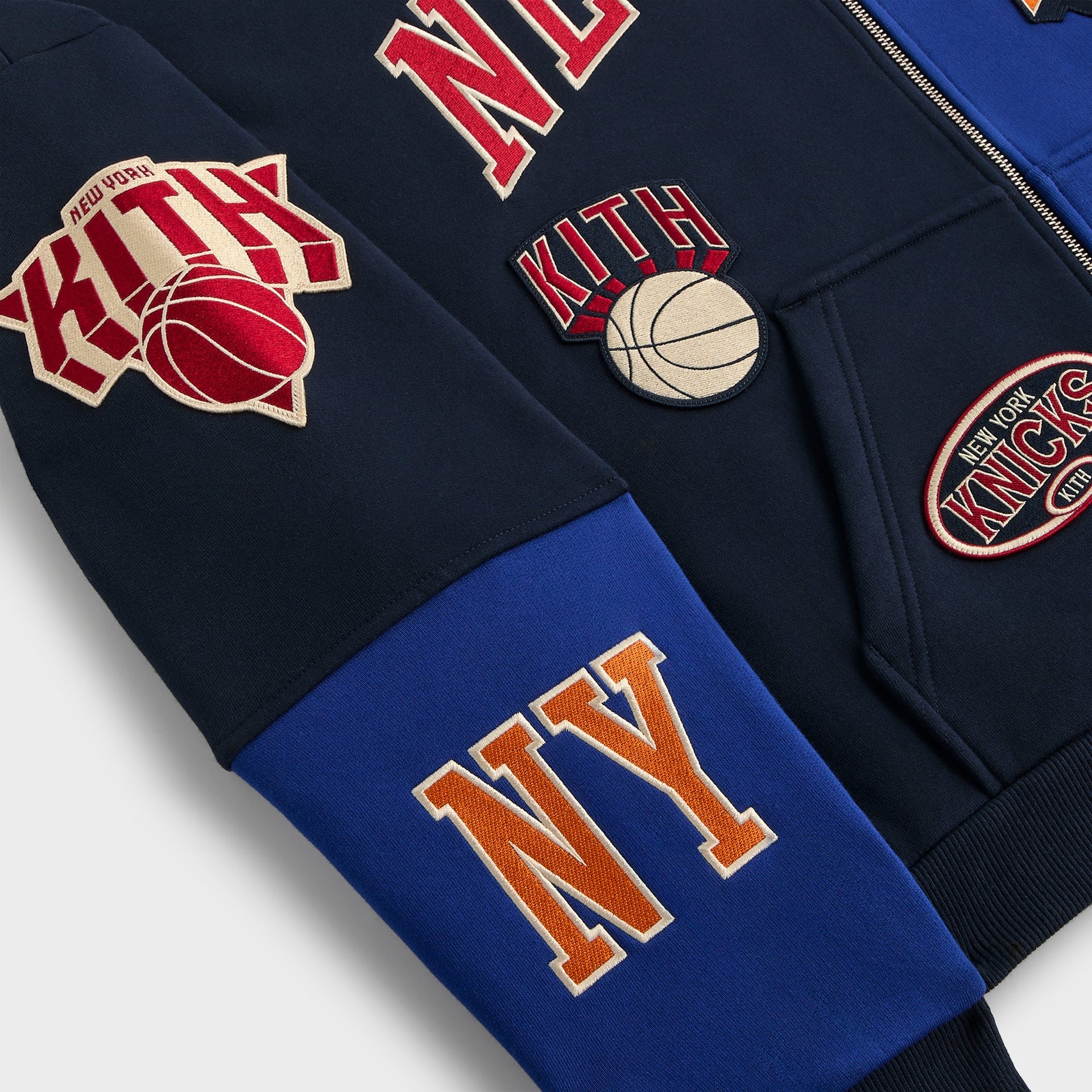 Kith for the New York Knicks Mash Up Braxton Vintage Hoodie - Nocturnal