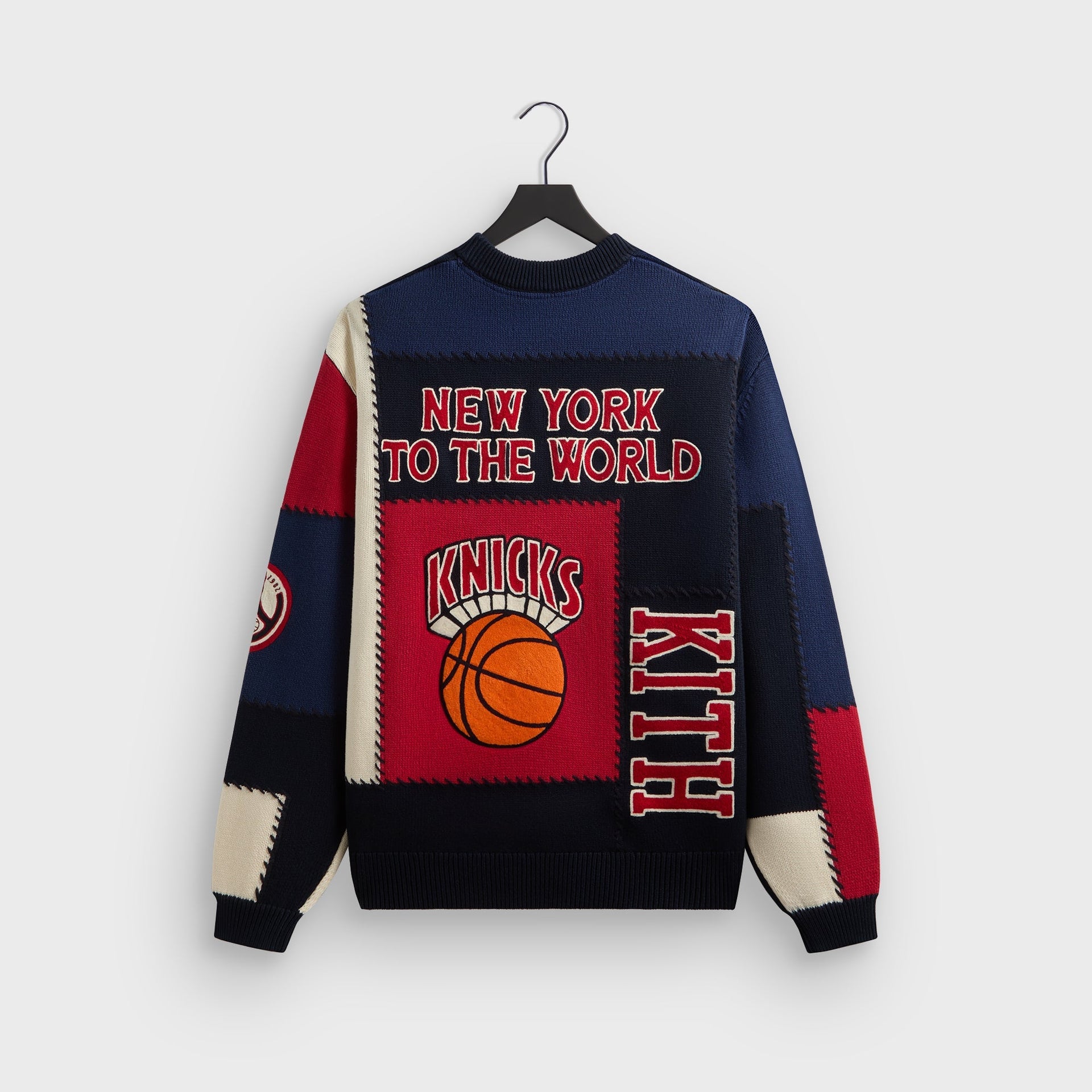 Kith for the New York Knicks Patchwork Crewneck Sweater - Nocturnal - PH