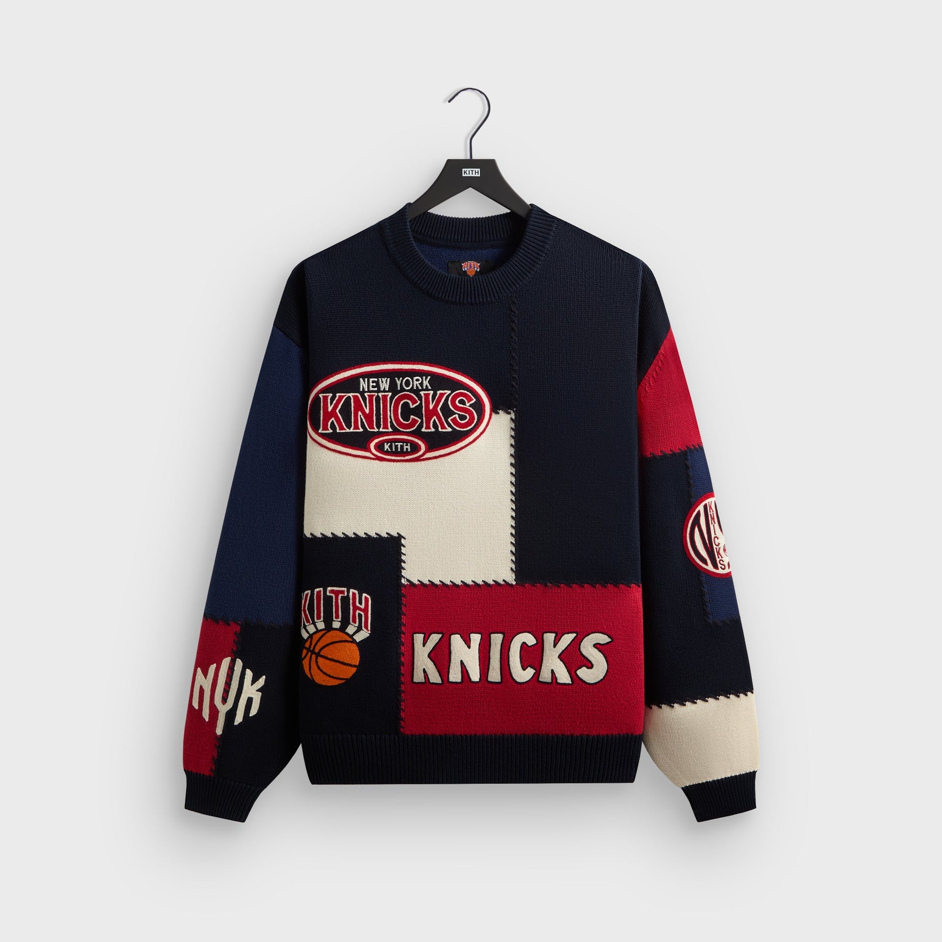 Kith for the New York Knicks Patchwork Crewneck Sweater - Nocturnal