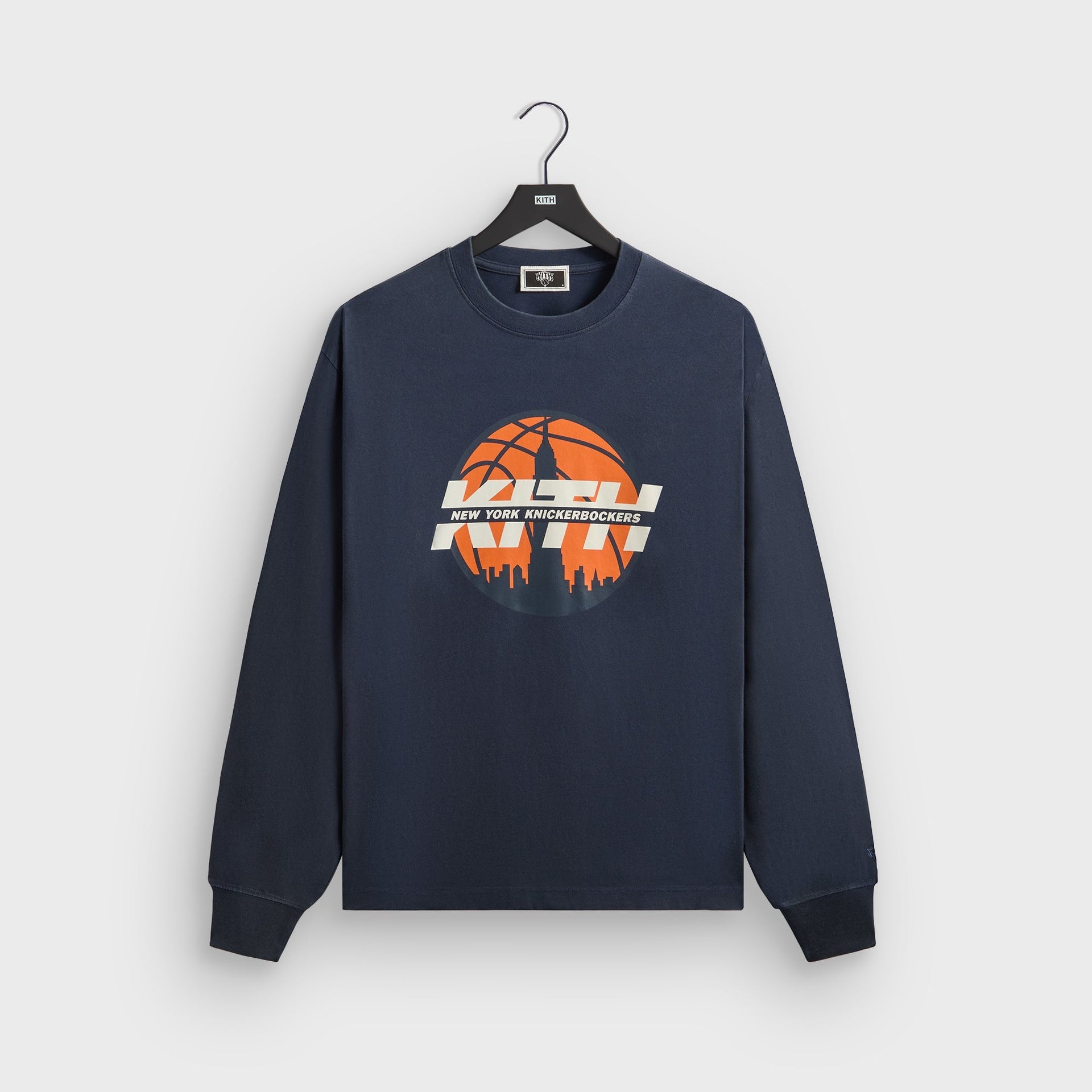 Kith for the New York Knicks Knickerbockers Long Sleeve Quinn Vintage Tee - Nocturnal - PH