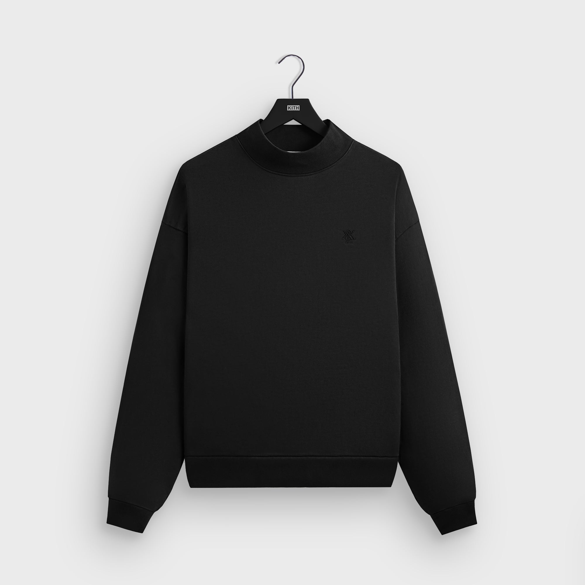 KITH モックネックスウェット Kith Garment Dyed Fleece Mockneck Sweatshirt - Black – Kith Canada