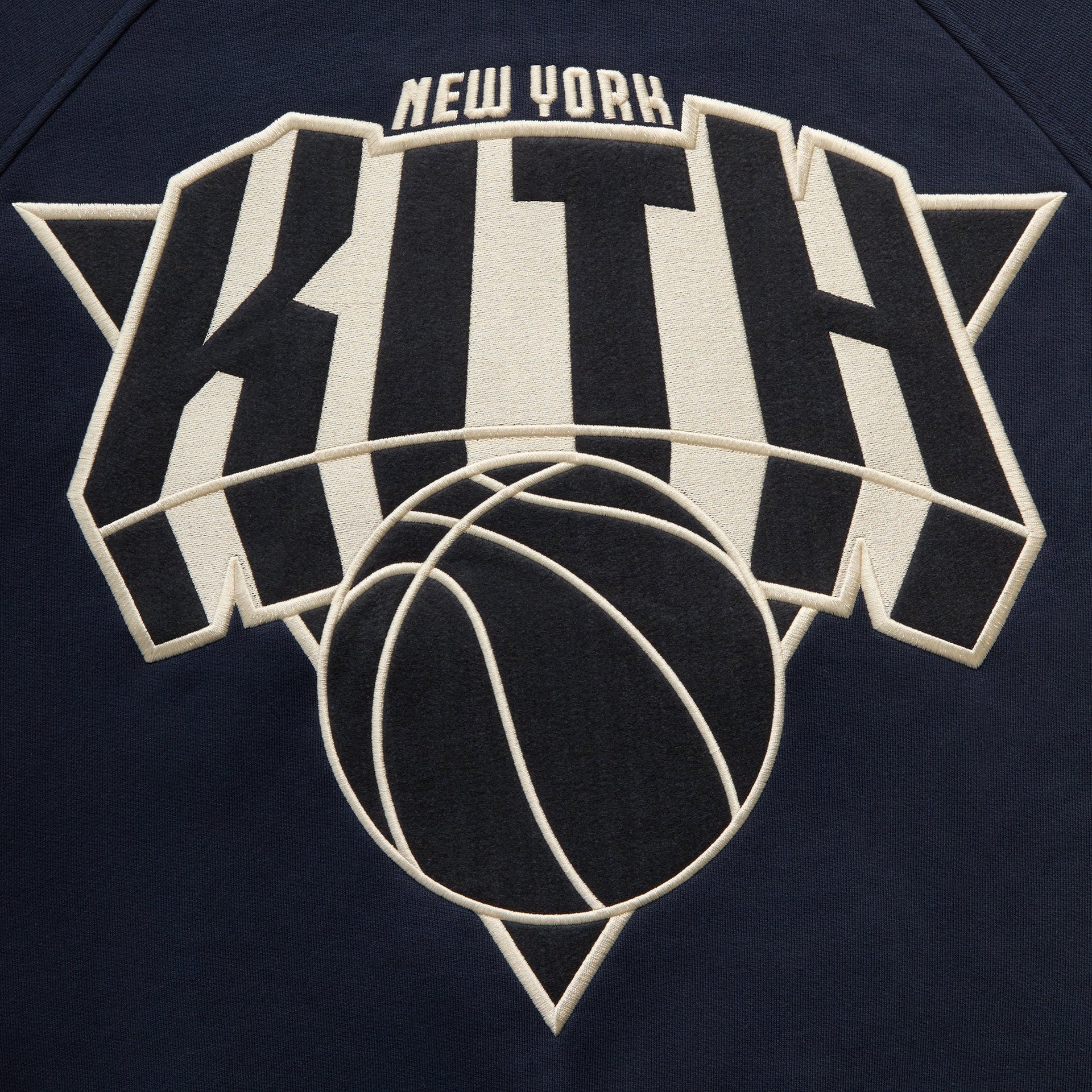 Kith for the New York Knicks Cutoff Nelson Raglan Vintage Crewneck - Nocturnal