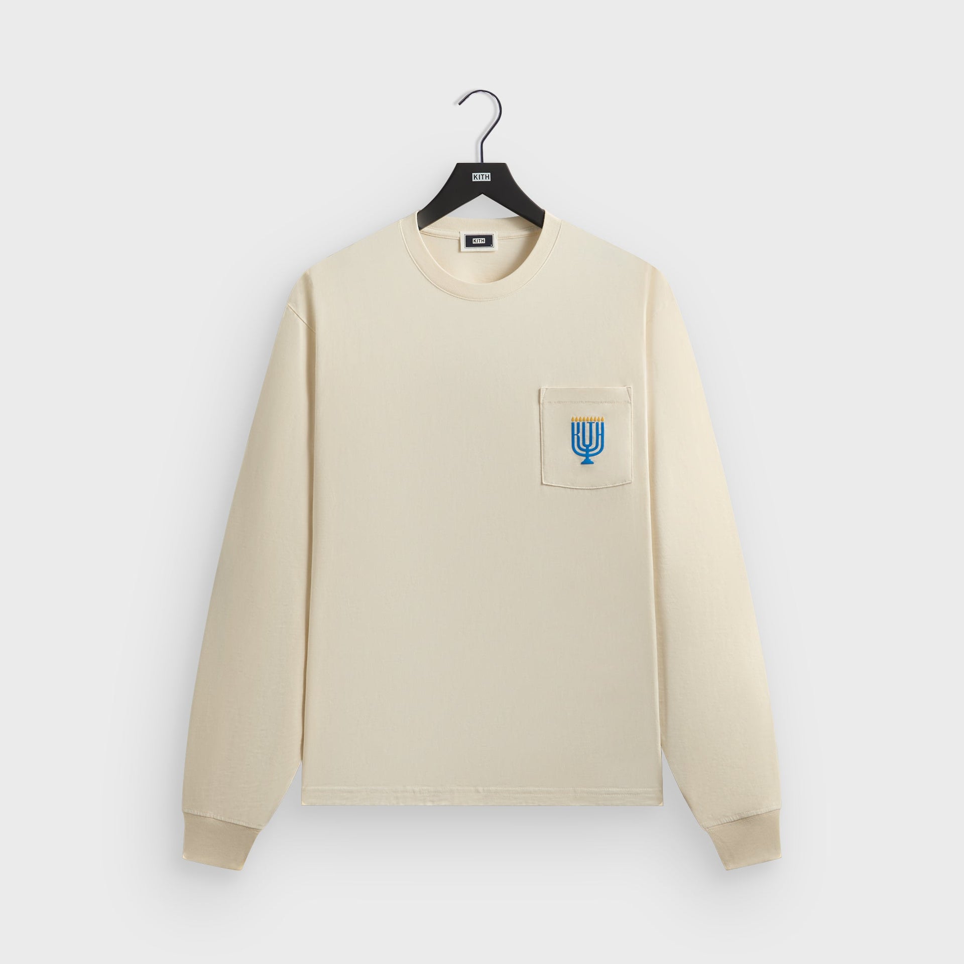 Kith Hanukkah Stained Glass Long Sleeve Pocket Tee - Sandrift - PH