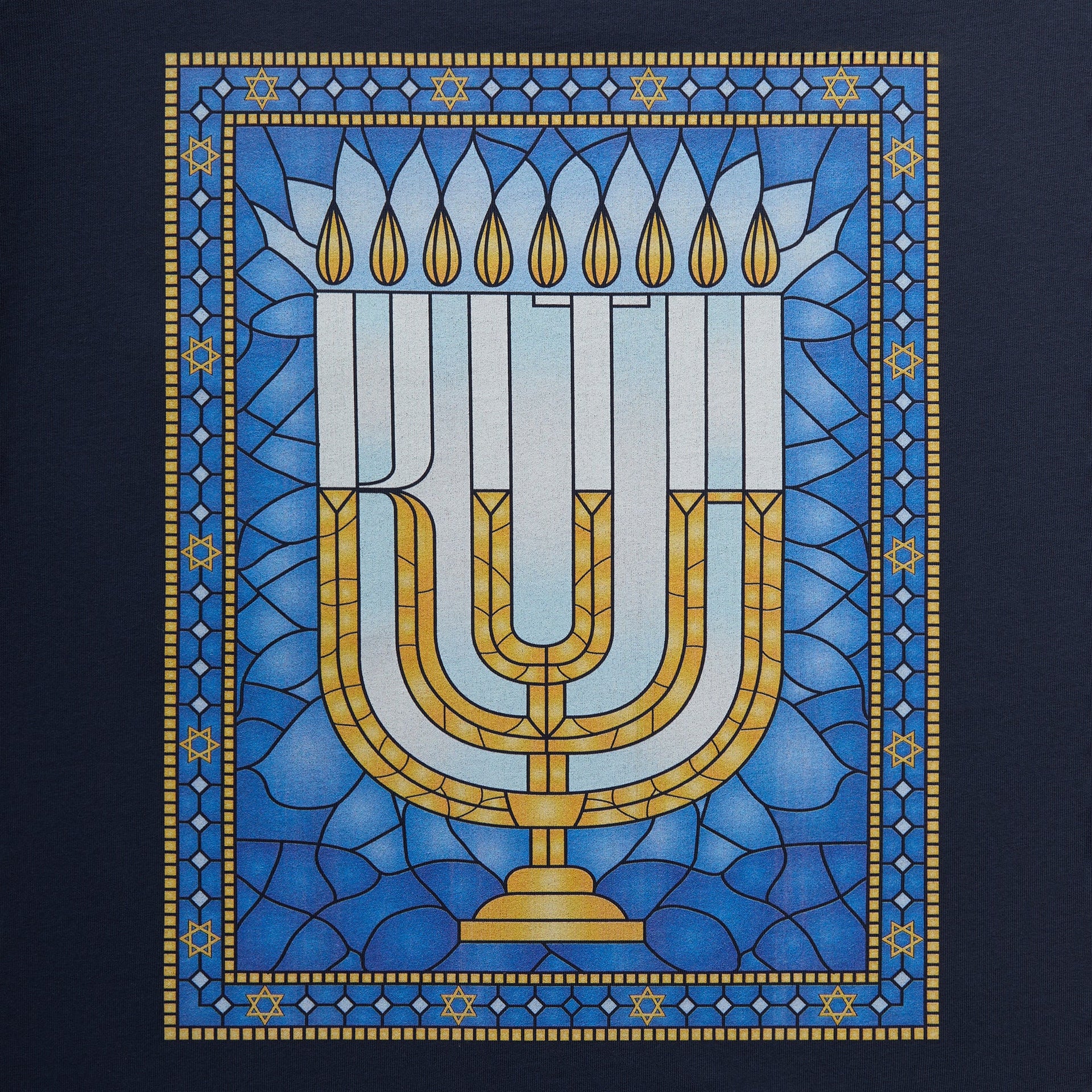 Kith Hanukkah Stained Glass Long Sleeve Tee - Nocturnal