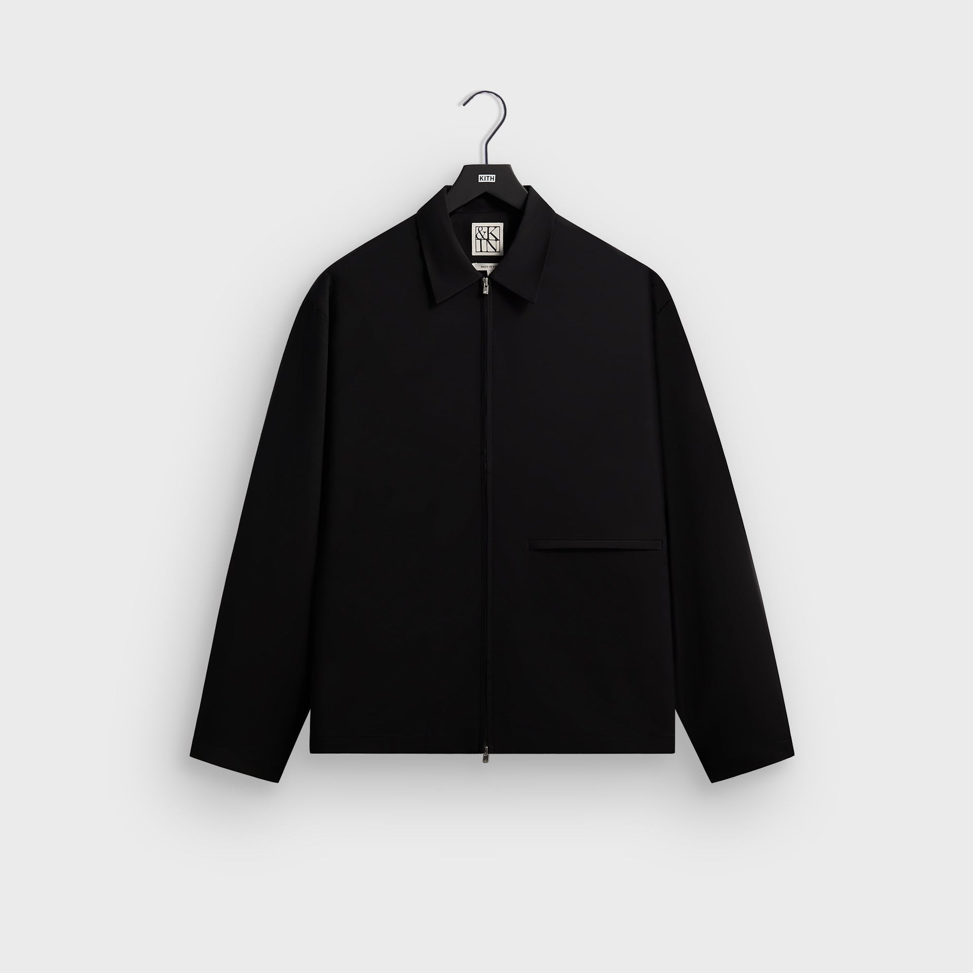 &Kin for Kith Origins Long Sleeve Davenport Tropical Wool Shirt - Black