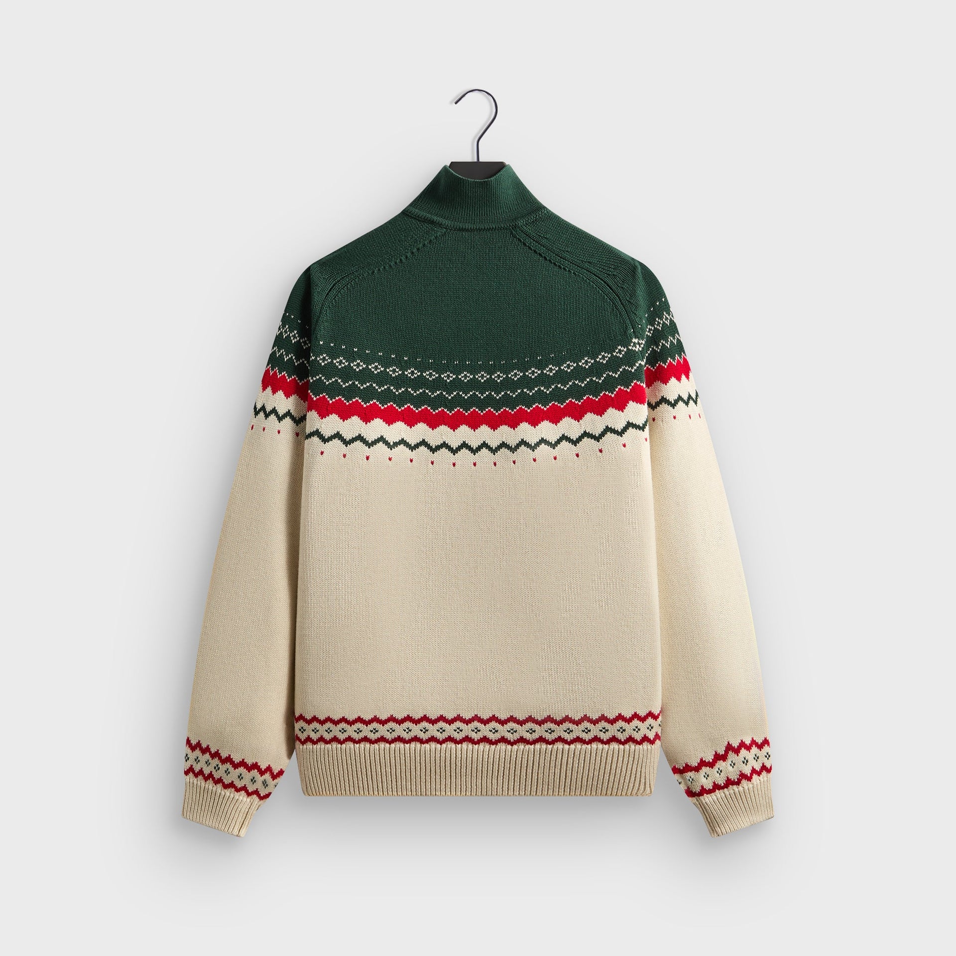 Kithmas Serif Fair Isle Rue Wyona Quarter Zip - Heather Oatmeal