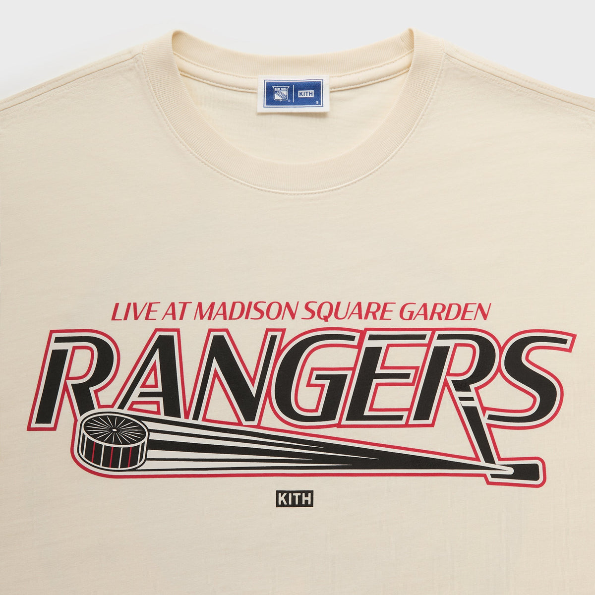 Kith for the New York Rangers Madison Square Garden Puck Vintage Tee - Sandrift