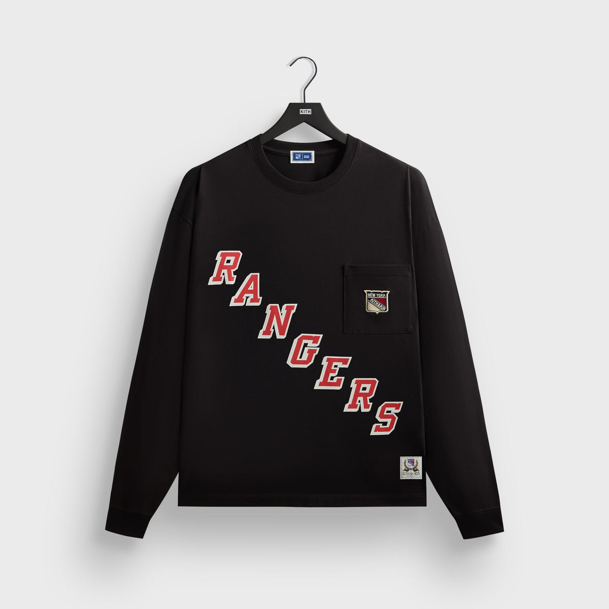 Kith for the New York Rangers Retro Vintage Long Sleeve Quinn Tee - Black