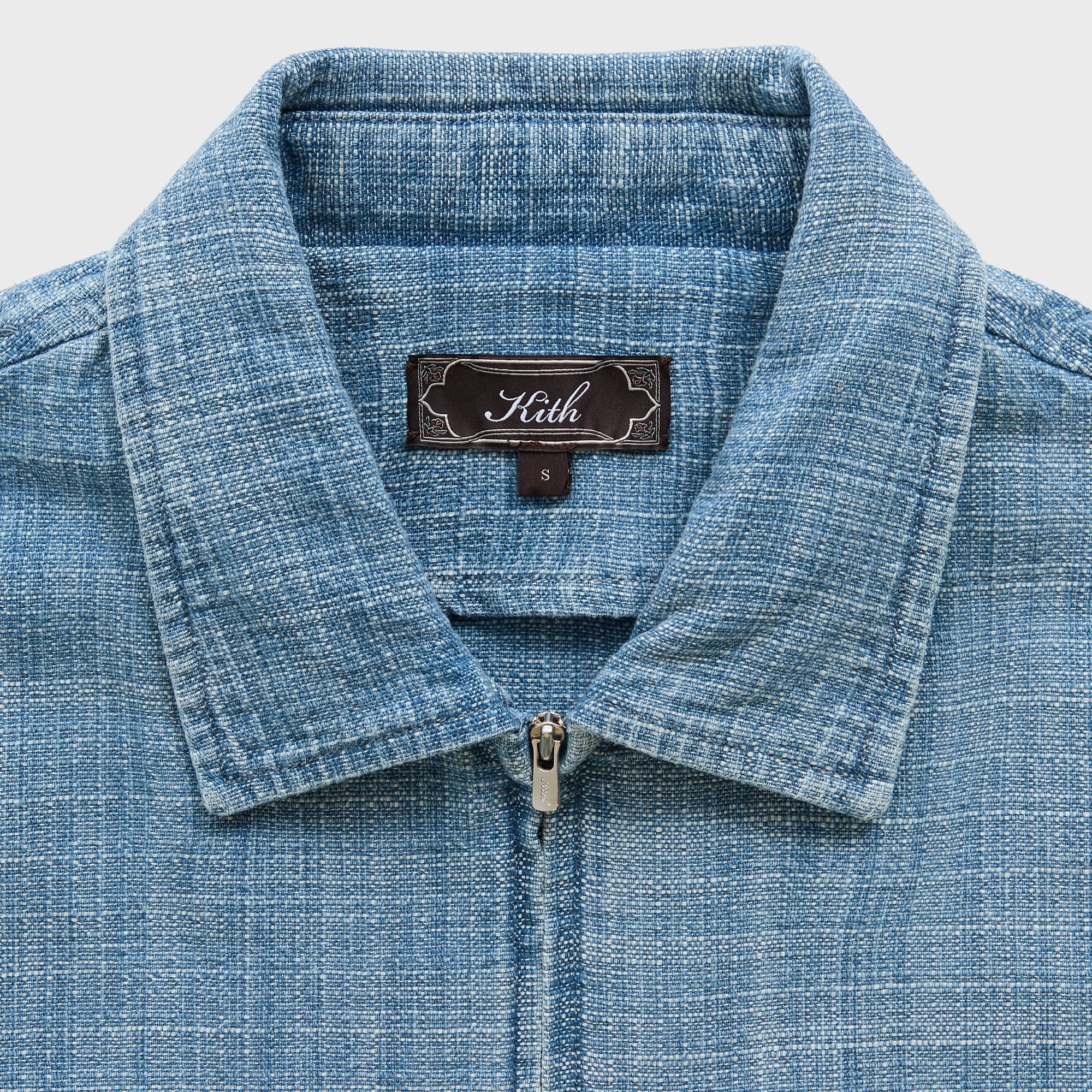 Kith Textured Indigo Paxton Zip Front Shirt - Light Indigo - PH