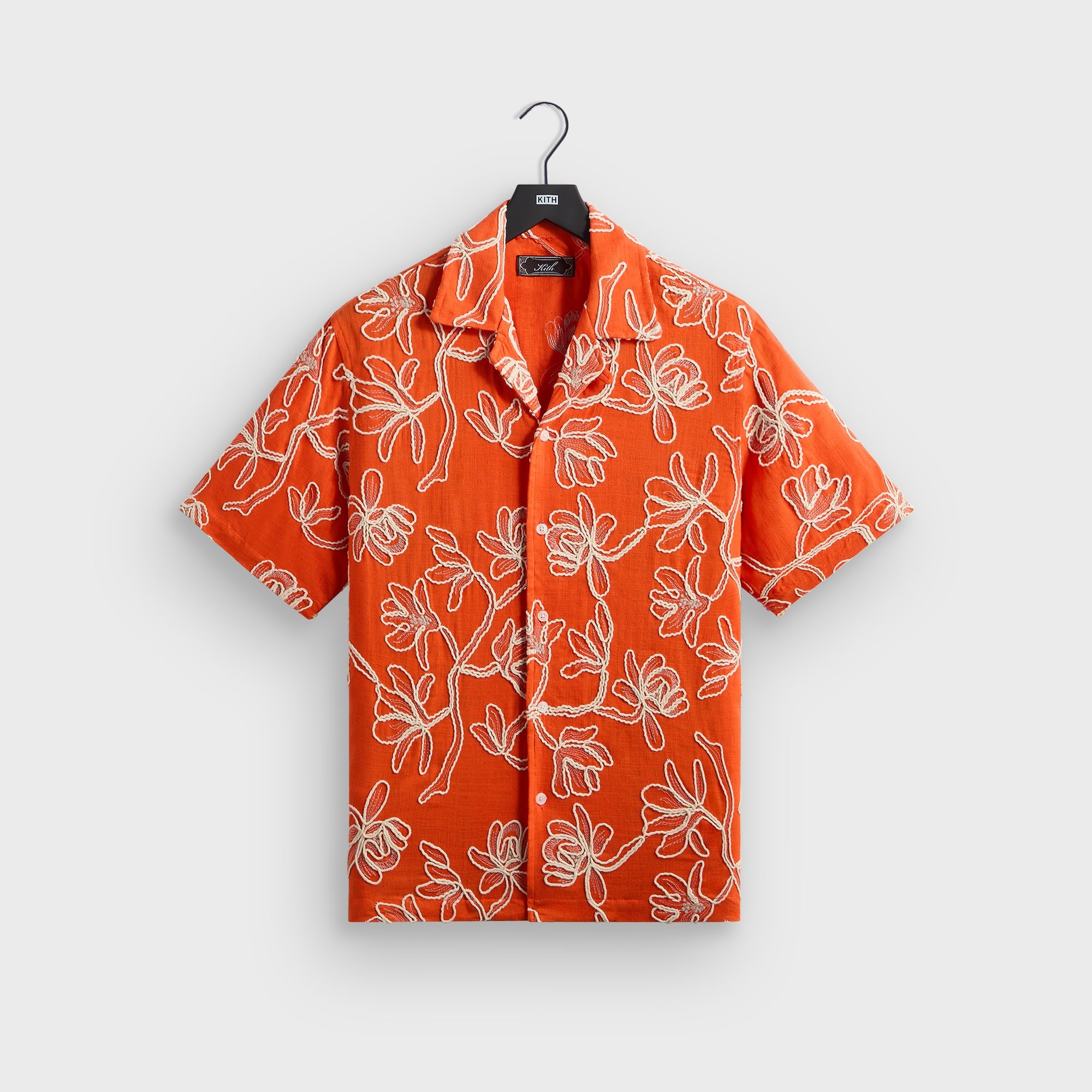 Kith Corded Floral Thompson Camp Collar Shirt - Inferno – Kith Canada