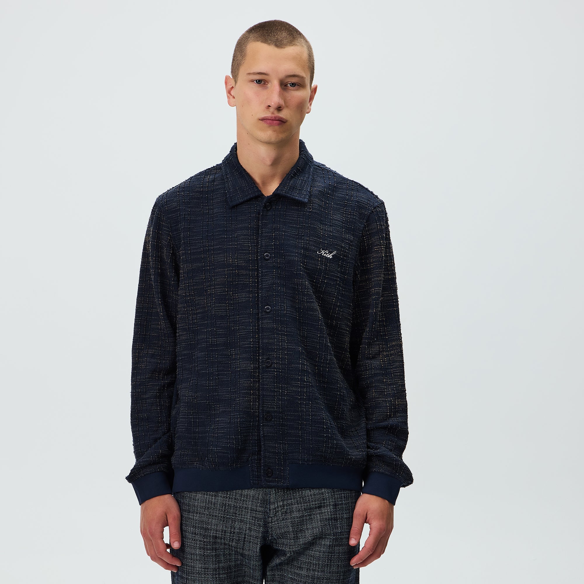 Kith High Twist Tweed Rhys Cardigan - Nocturnal – Kith Canada