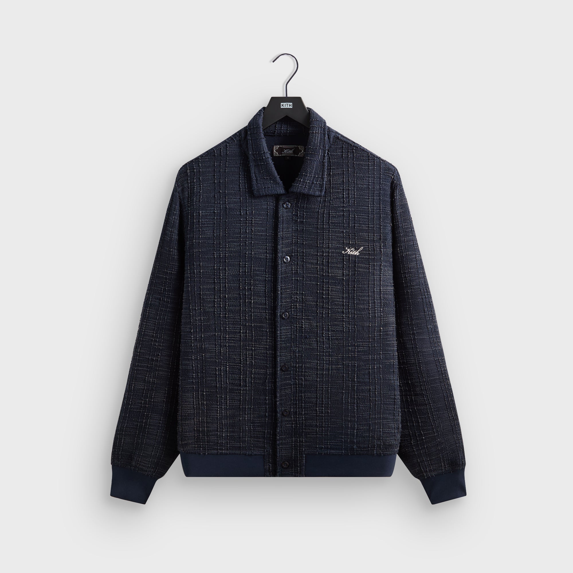 Kith High Twist Tweed Rhys Cardigan - Nocturnal – Kith Canada
