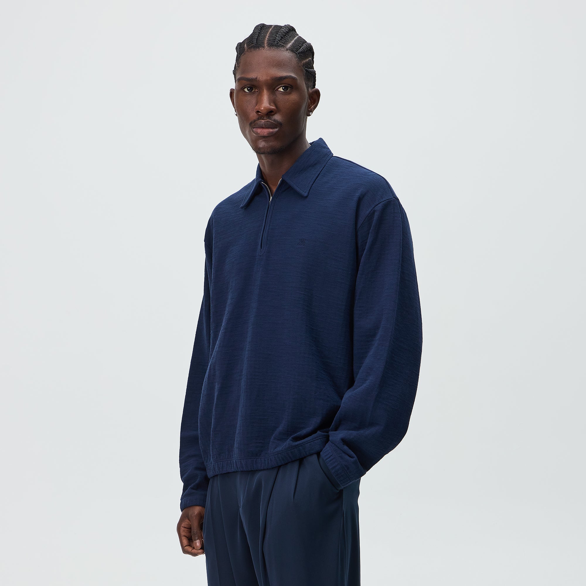 Kith Double Face Jersey Jace Polo - Nocturnal – Kith Canada