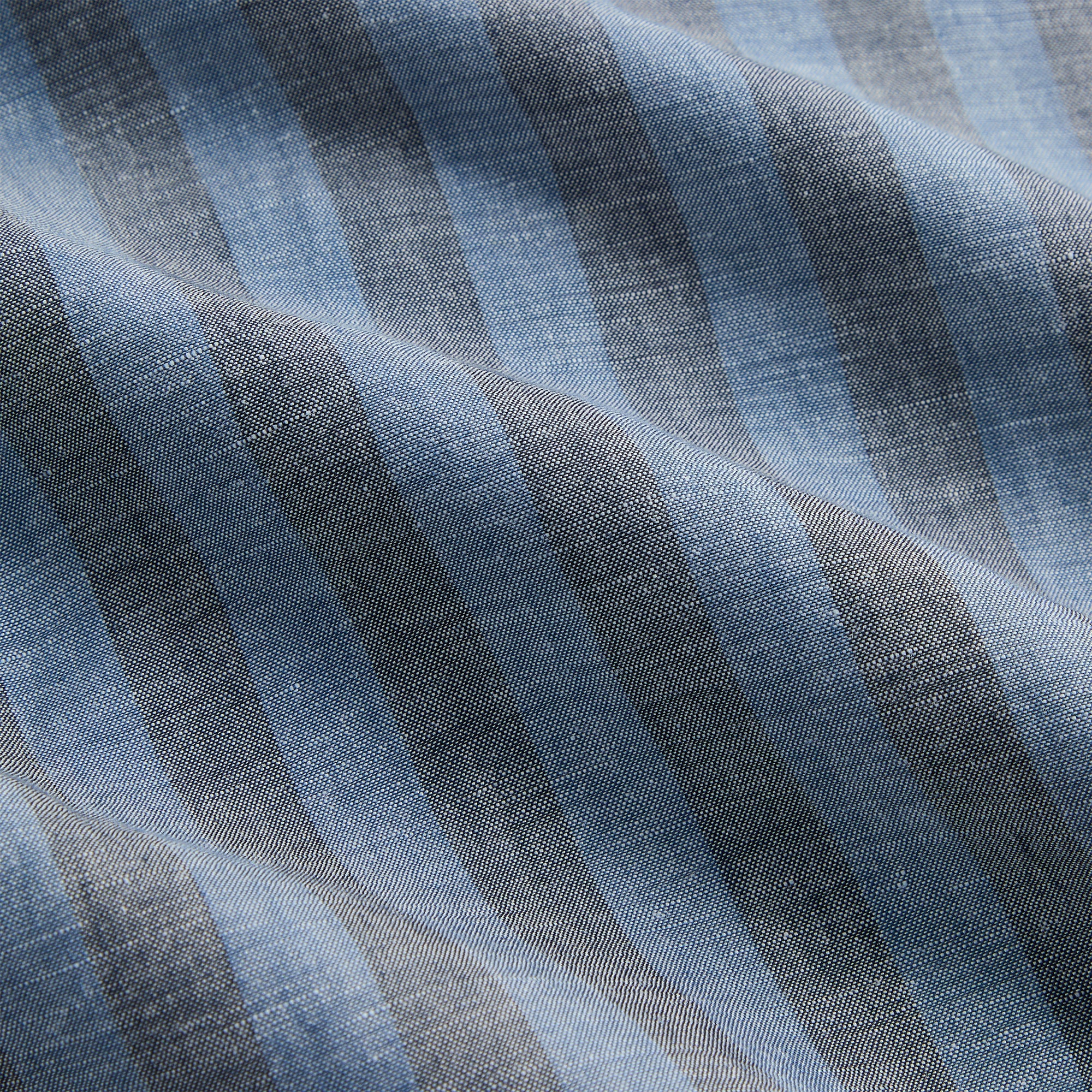 Kith Spun Silk Linen Stripe Colton Zip Front Shirt - Guide - PH