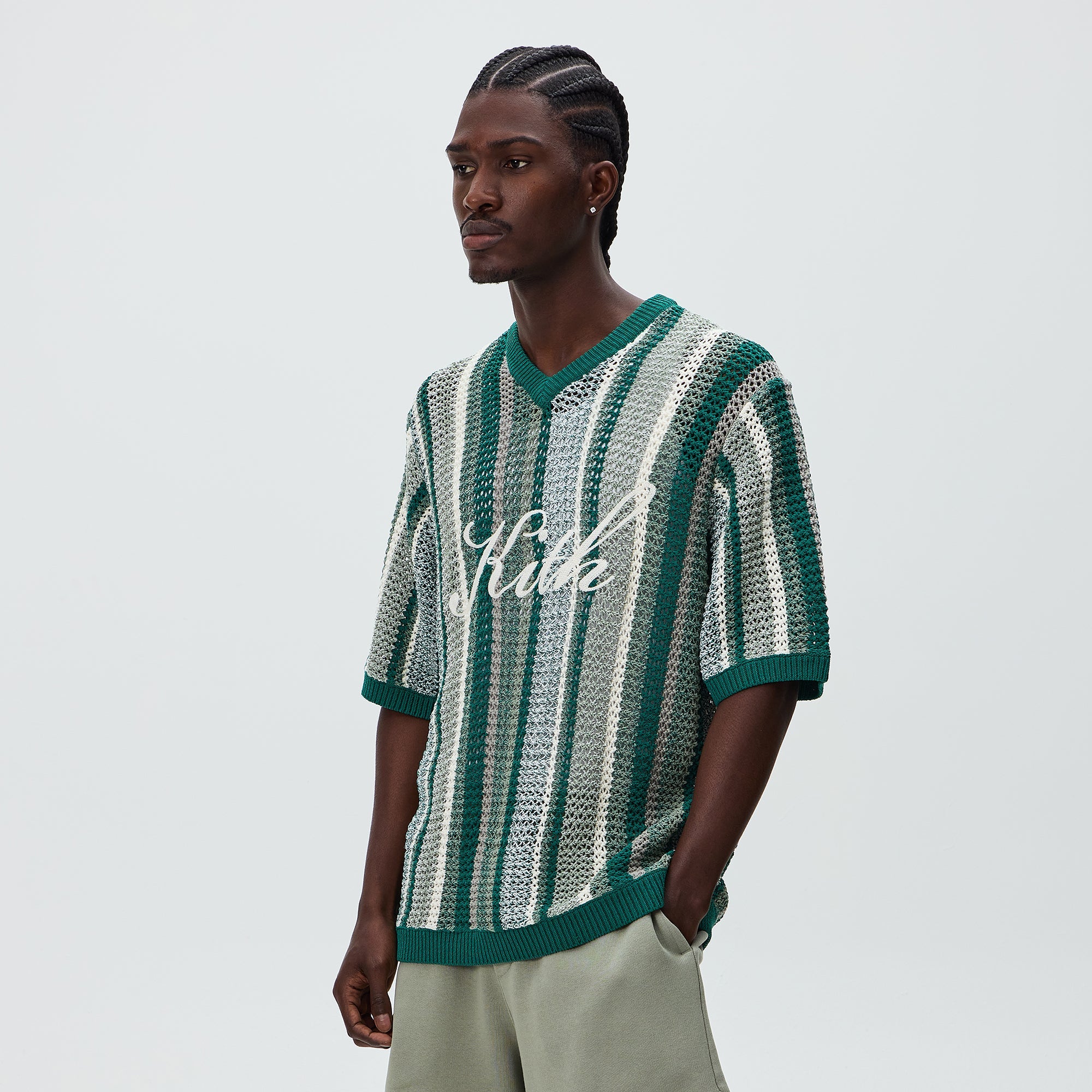 Kith ダークグリーン ストライプ サッカーシャツ L Mens Apparel - Tops - Shirts - Jerseys | Kith Canada