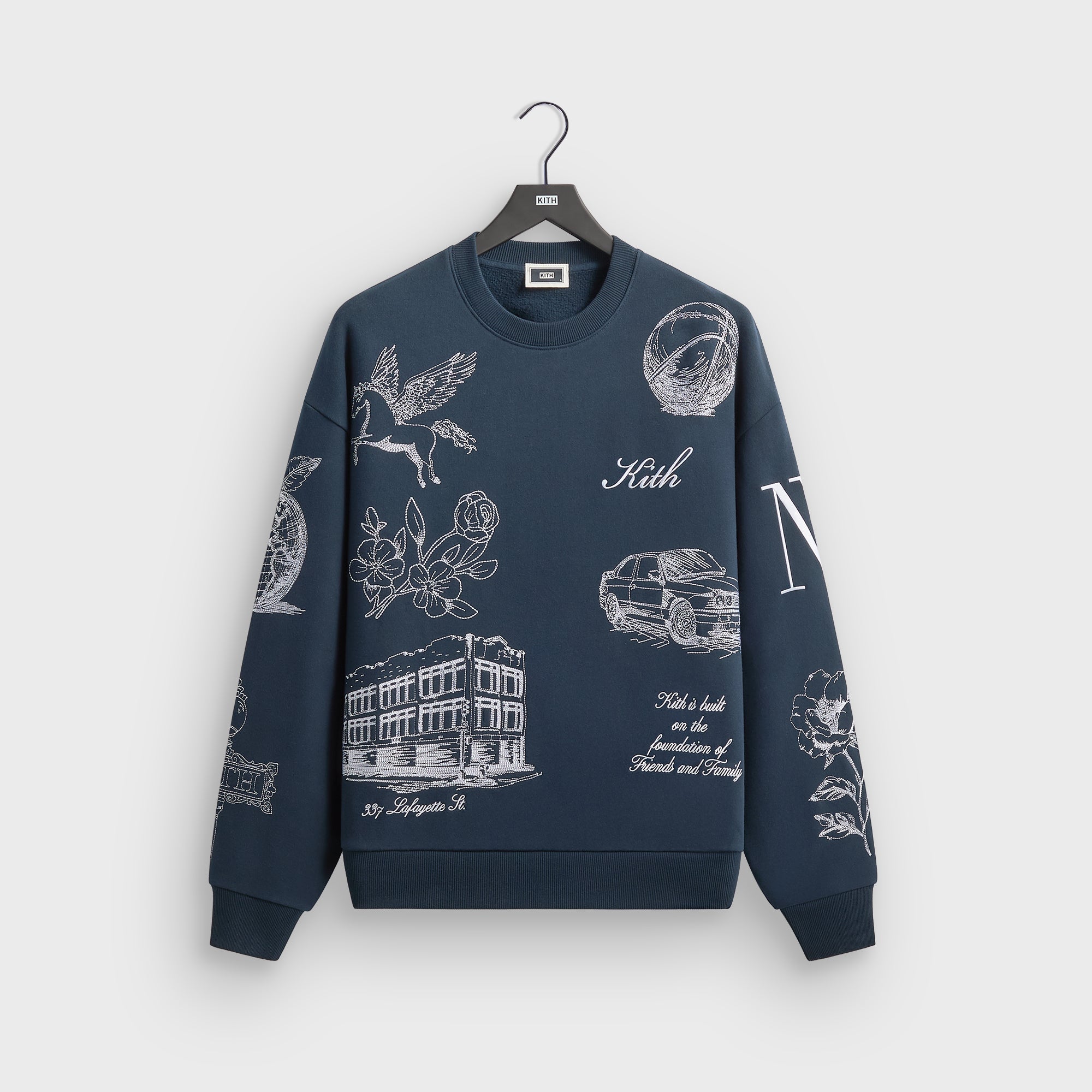 Kith New York To The World Nelson Crewneck - Nocturnal – Kith Canada