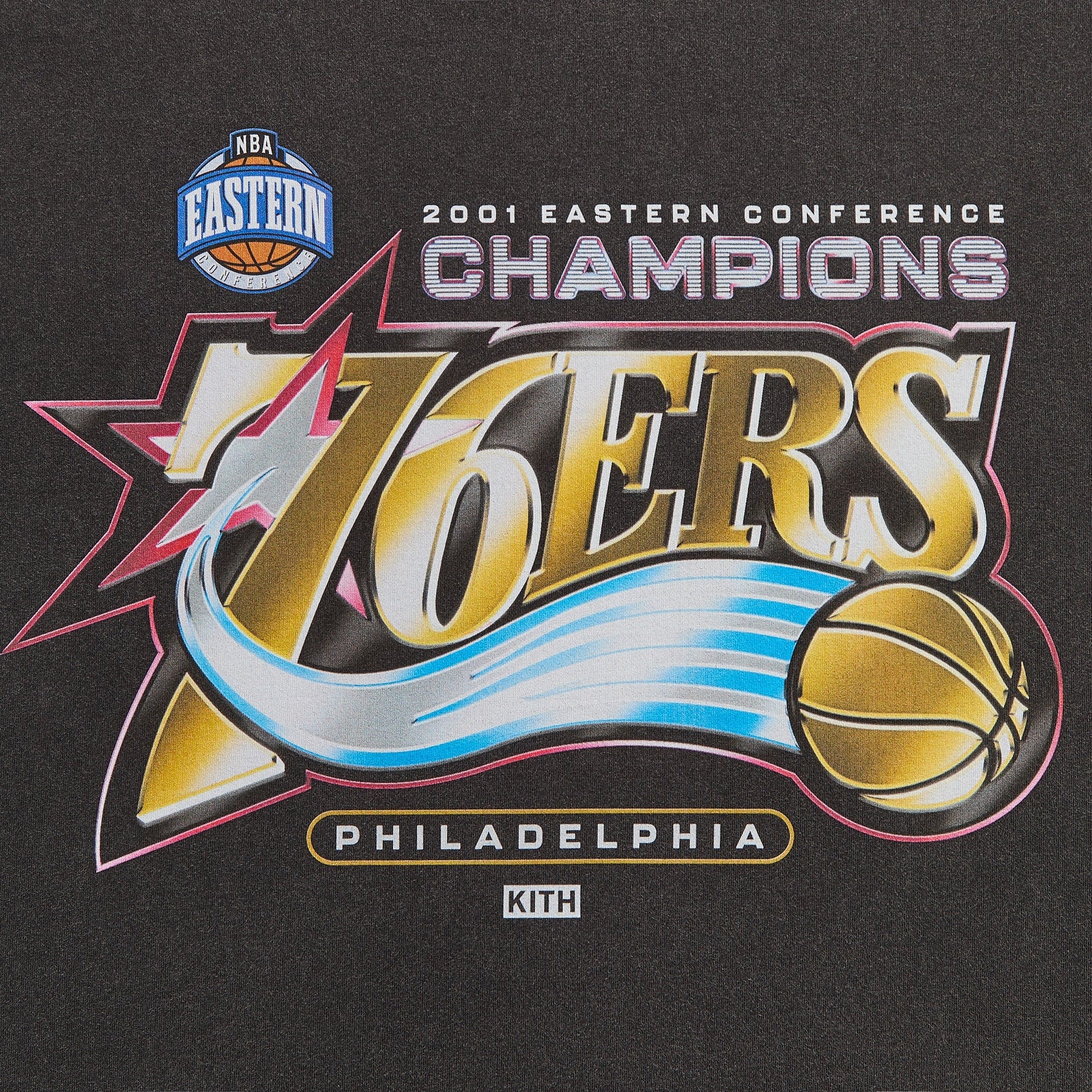 Kith for NBA All-Star Philadelphia 76ers Vintage Tee - Black - PH