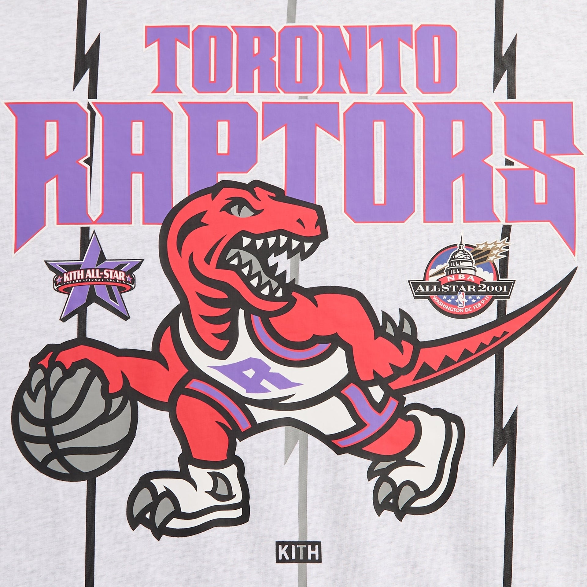 Kith for NBA All-Star Toronto Raptors Nelson Crewneck - Light Heather Grey - PH