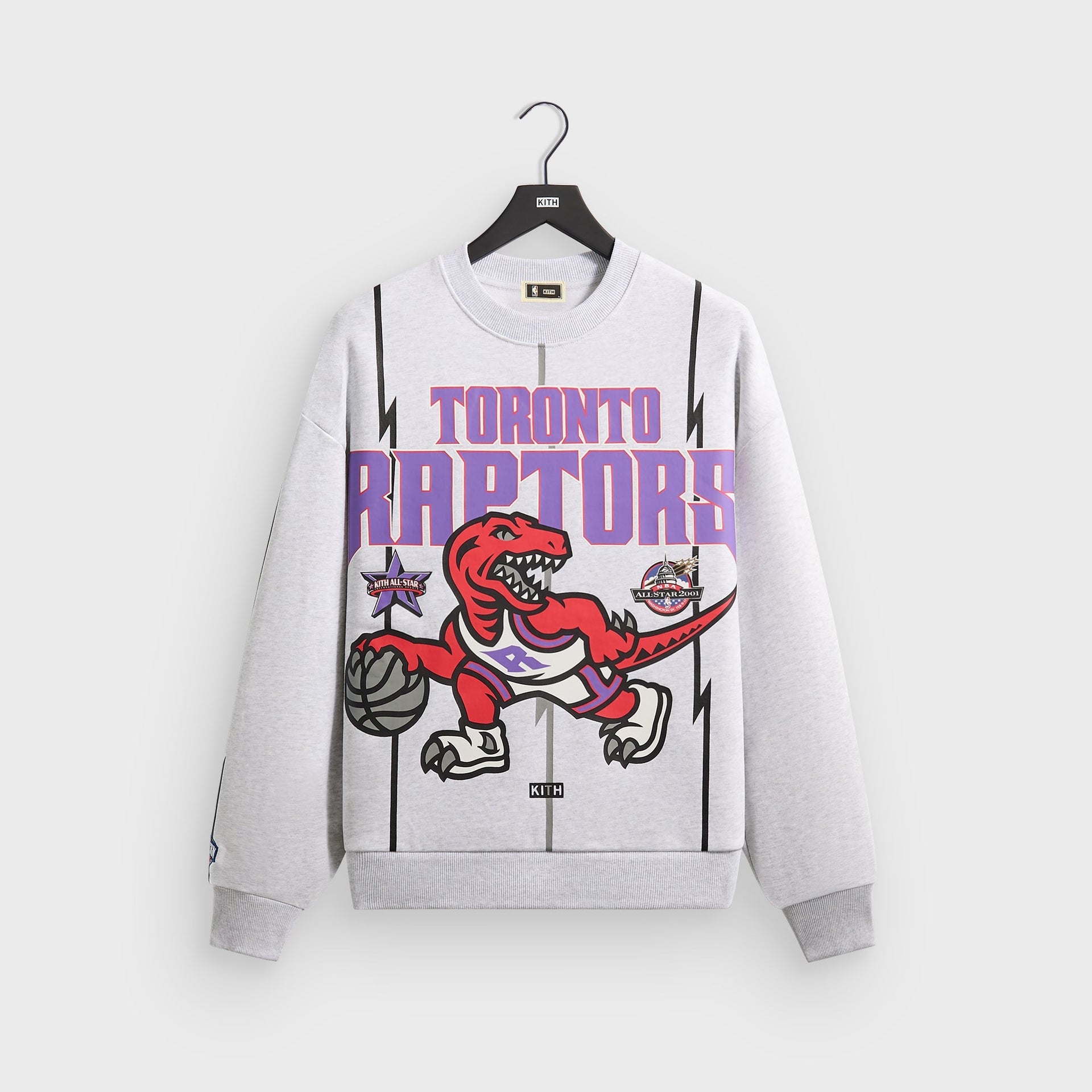 Kith for NBA All-Star Toronto Raptors Nelson Crewneck - Light Heather Grey - PH