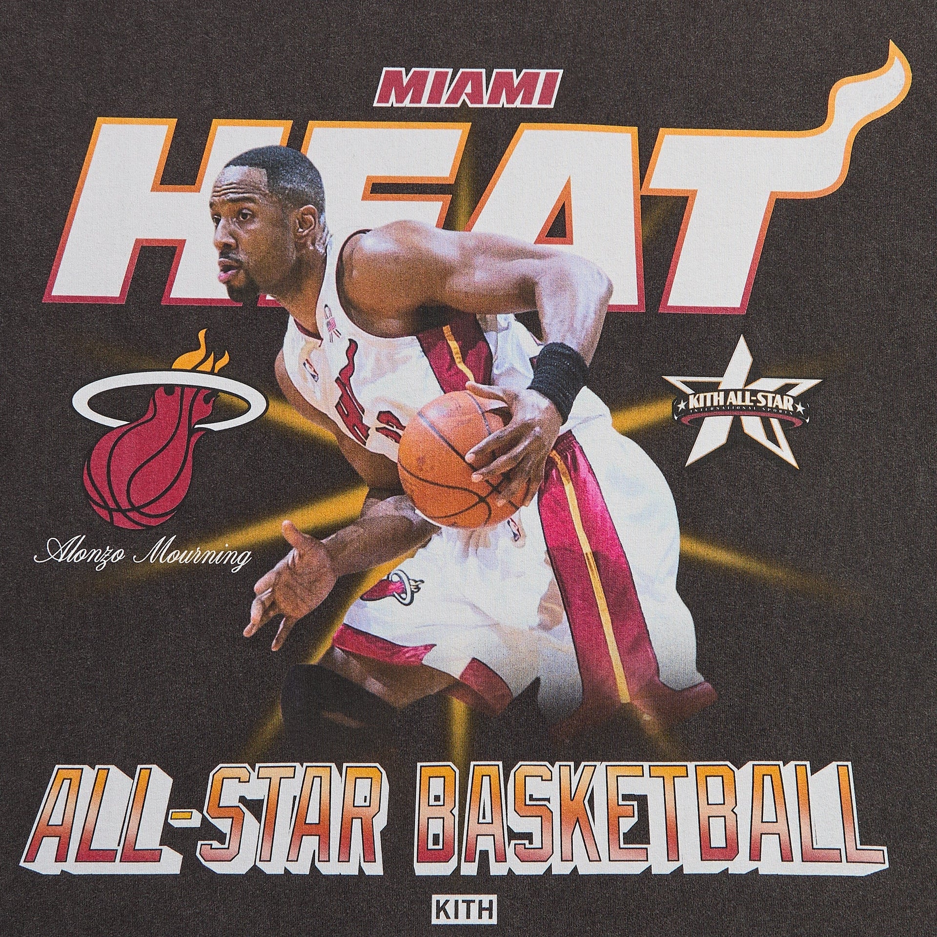 Kith for NBA All-Star Miami Heat Alonzo Mourning Vintage Tee - Black - PH