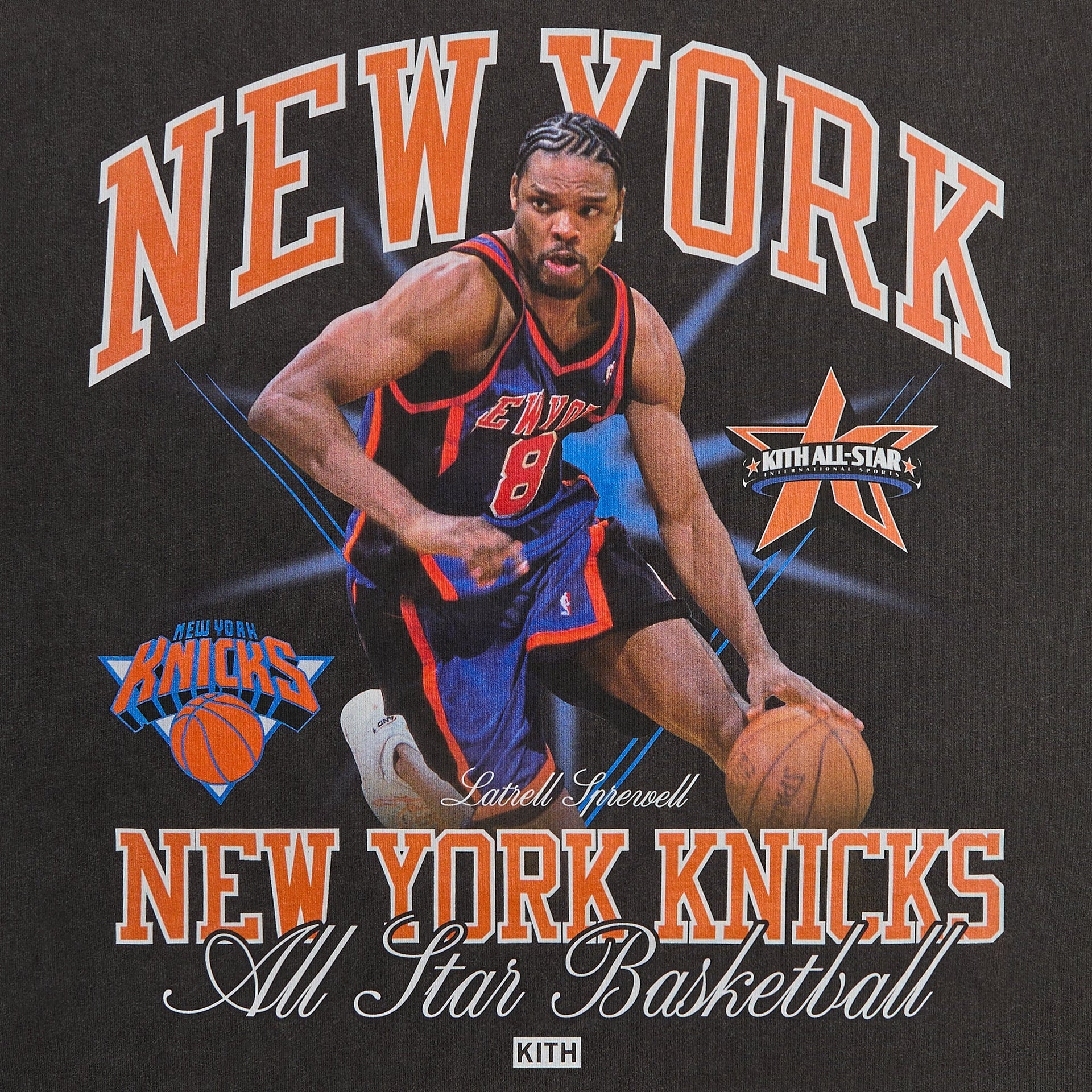 Kith for NBA All-Star New York Knicks Latrell Sprewell Vintage Tee - Black - PH