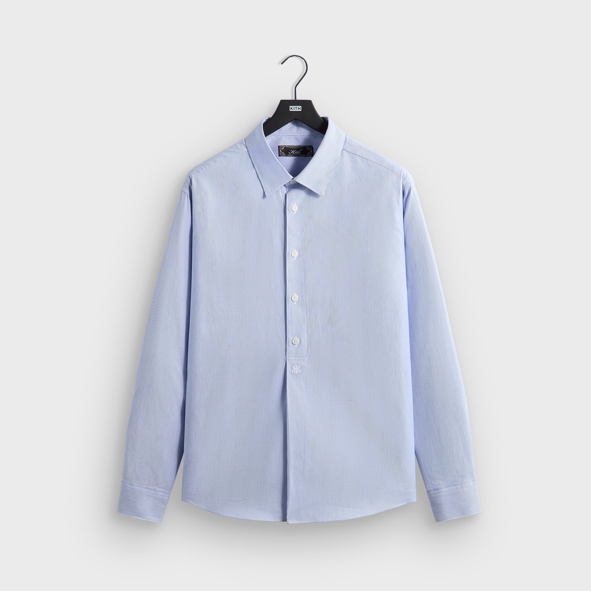 Kith Textured Microstripe Ian Popover Shirt - Marina – Kith Canada