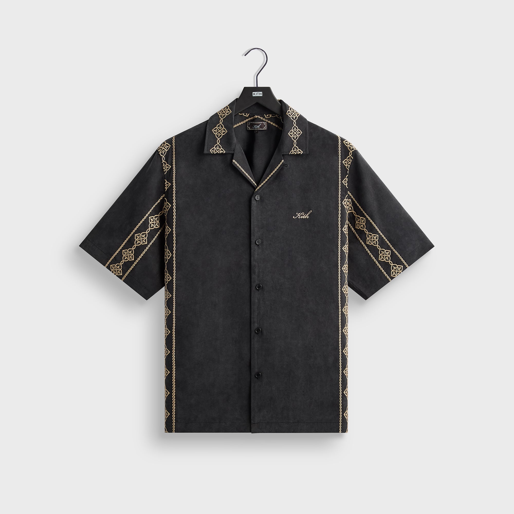 トップス Cupro Linen Thompson Camp Collar Shirt Kith Cupro Linen Thompson Camp Collar Shirt - Black – Kith Canada