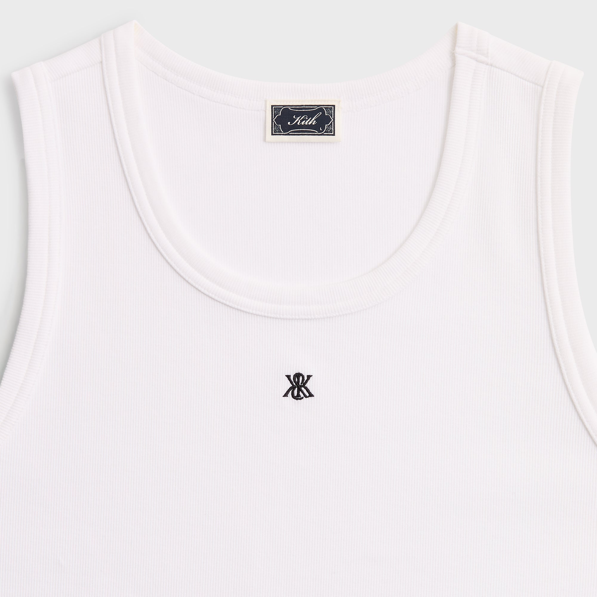 KITH ノースリーブトップ ホワイトKith for On Core Tank Kith Crest Ribbed Tank - White – Kith Canada