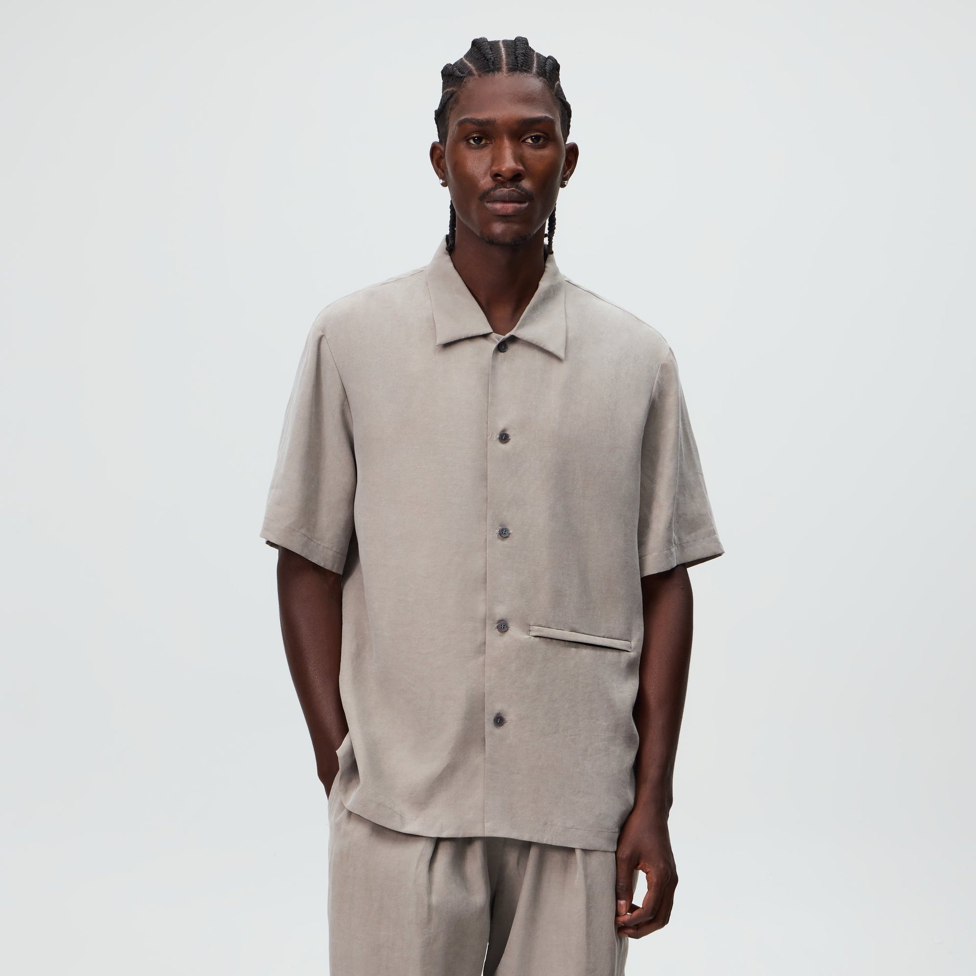 &Kin Cupro Linen Davenport Buttondown Shirt - Astro - PH