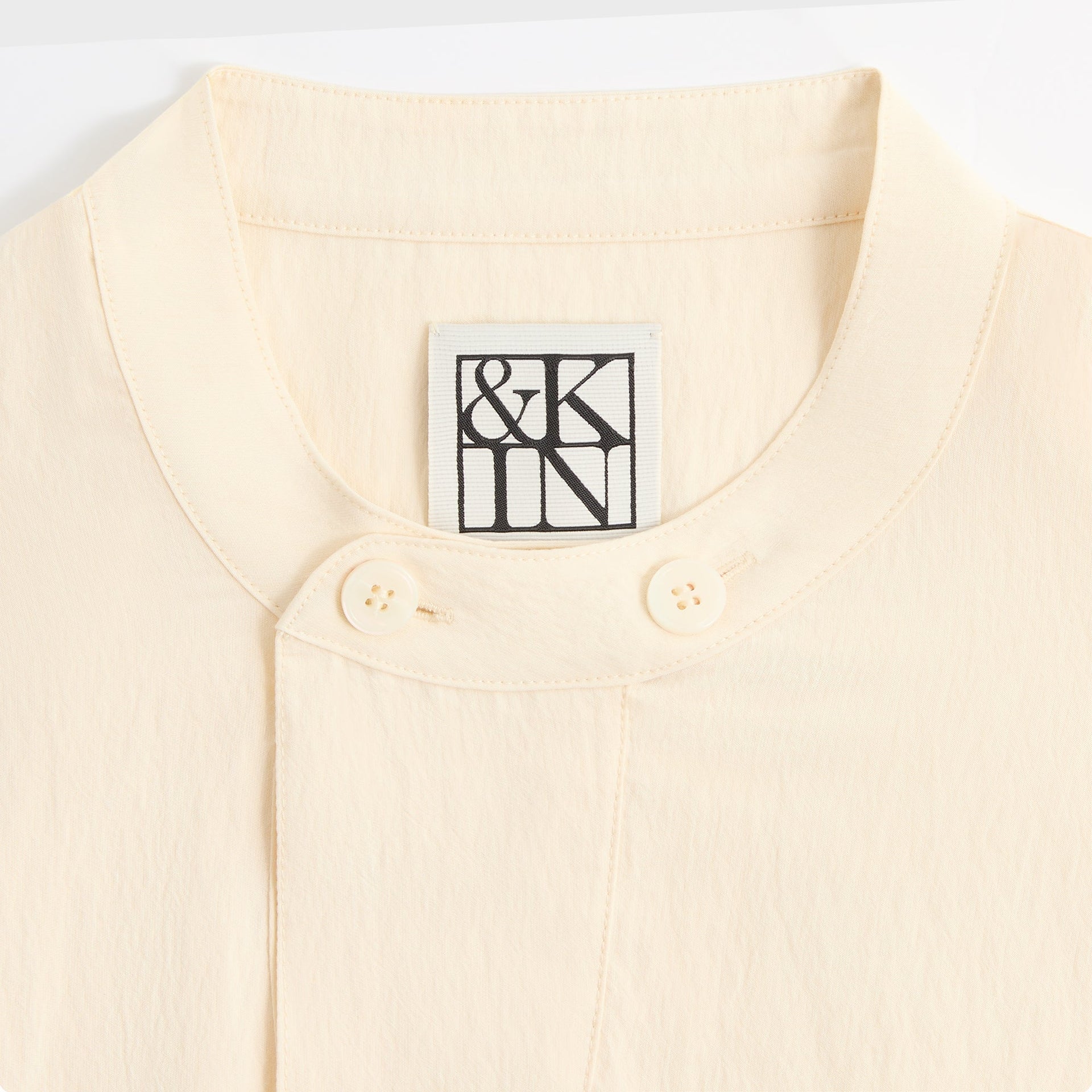 &Kin Wrinkle Cupro Leven Shirt - Sandrift - PH