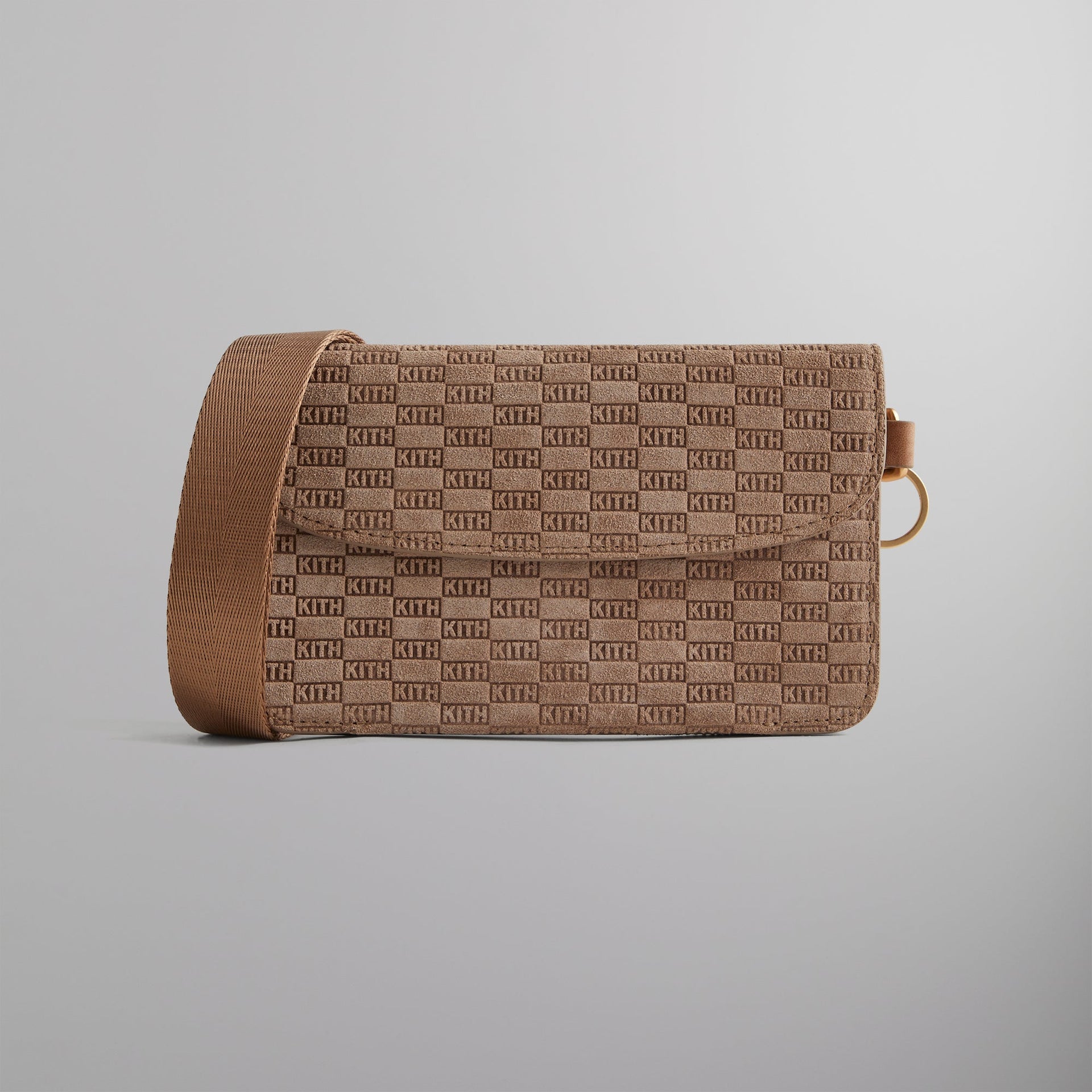 Kith Monogram Suede Double Crossbody Pouch - Loft