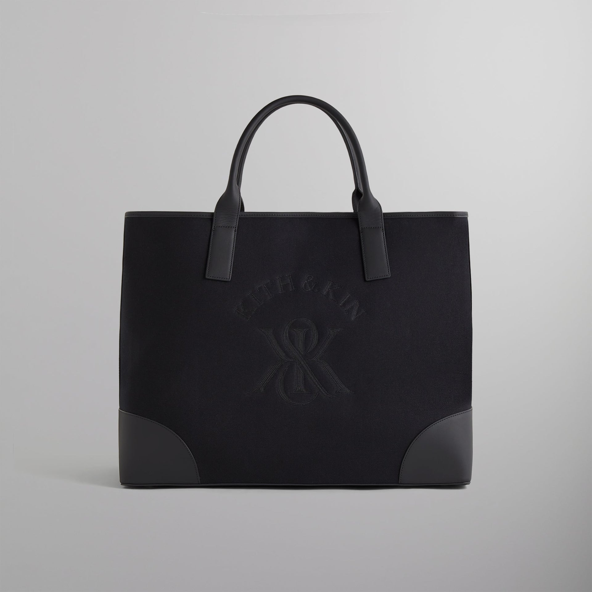 Kith Leather Trimmed Canvas Tote - Black